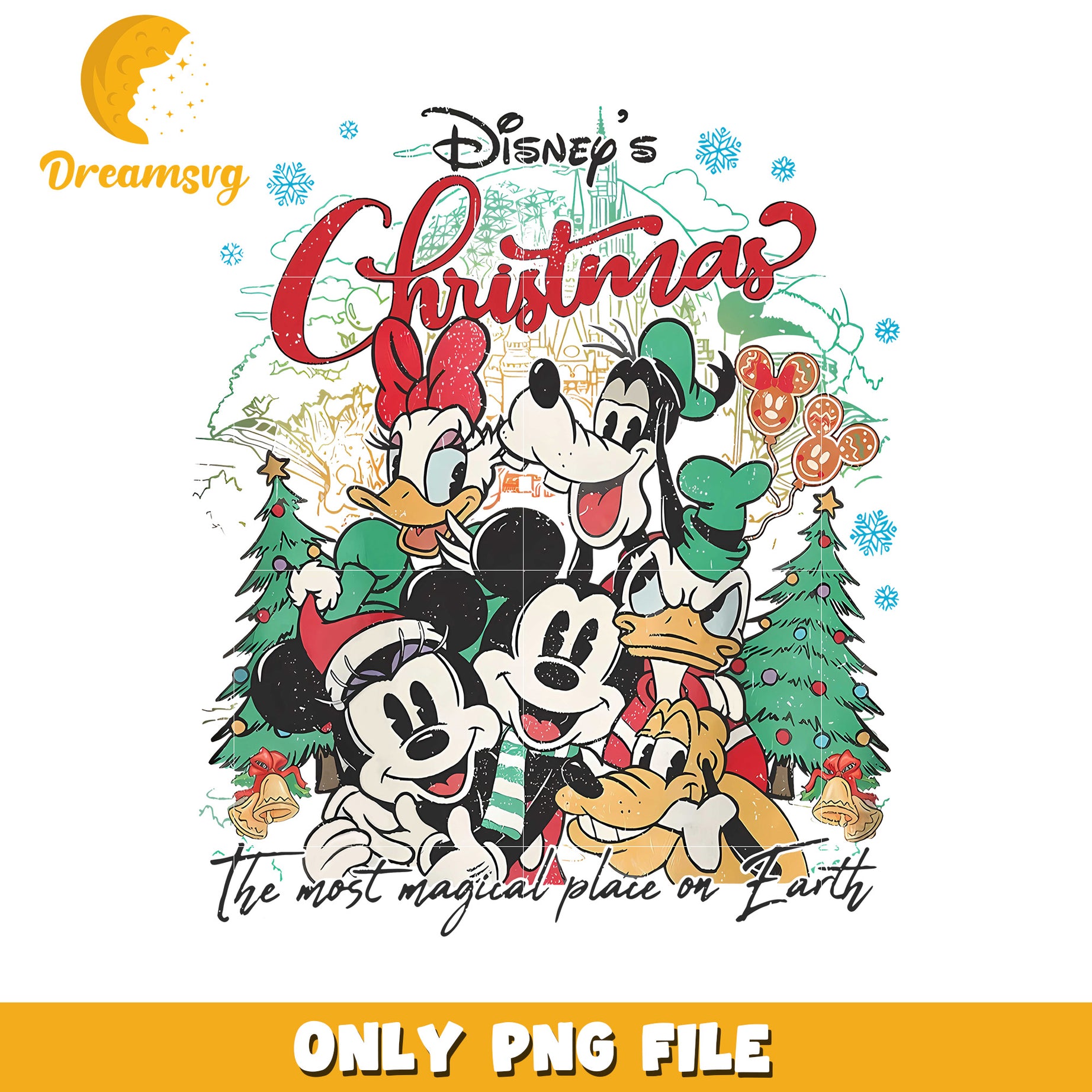 The sensational six design png, christmas white png, disney movies png