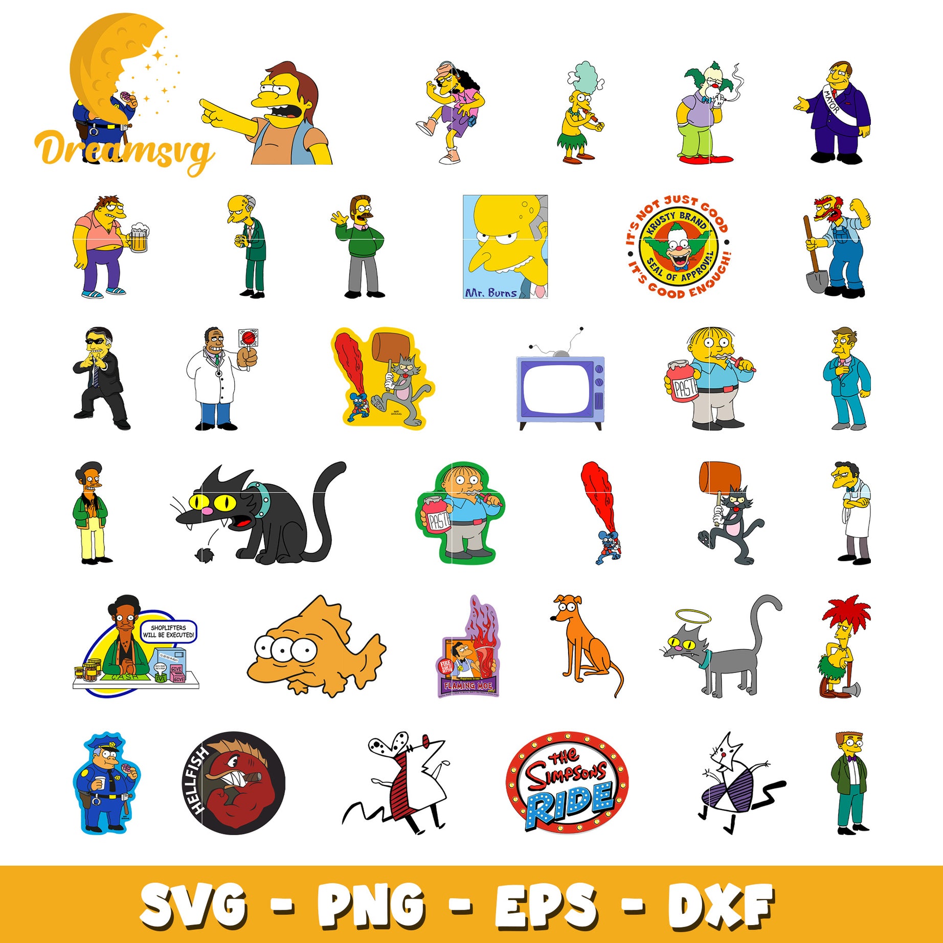 The simpsons characters bundle svg, the simpsons movie​ svg