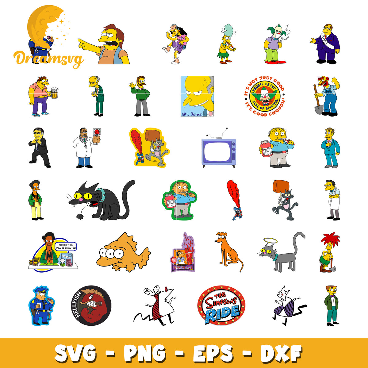 Simpsoms Vector The simpsons characters bundle svg, the simpsons movie svg – DreamSVG Store