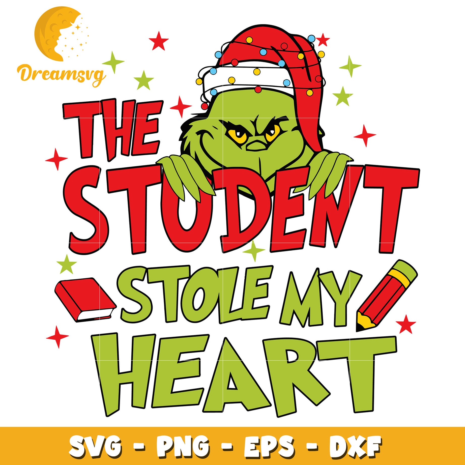 The student stole my heart svg, Grinch santa hat svg, christmas svg