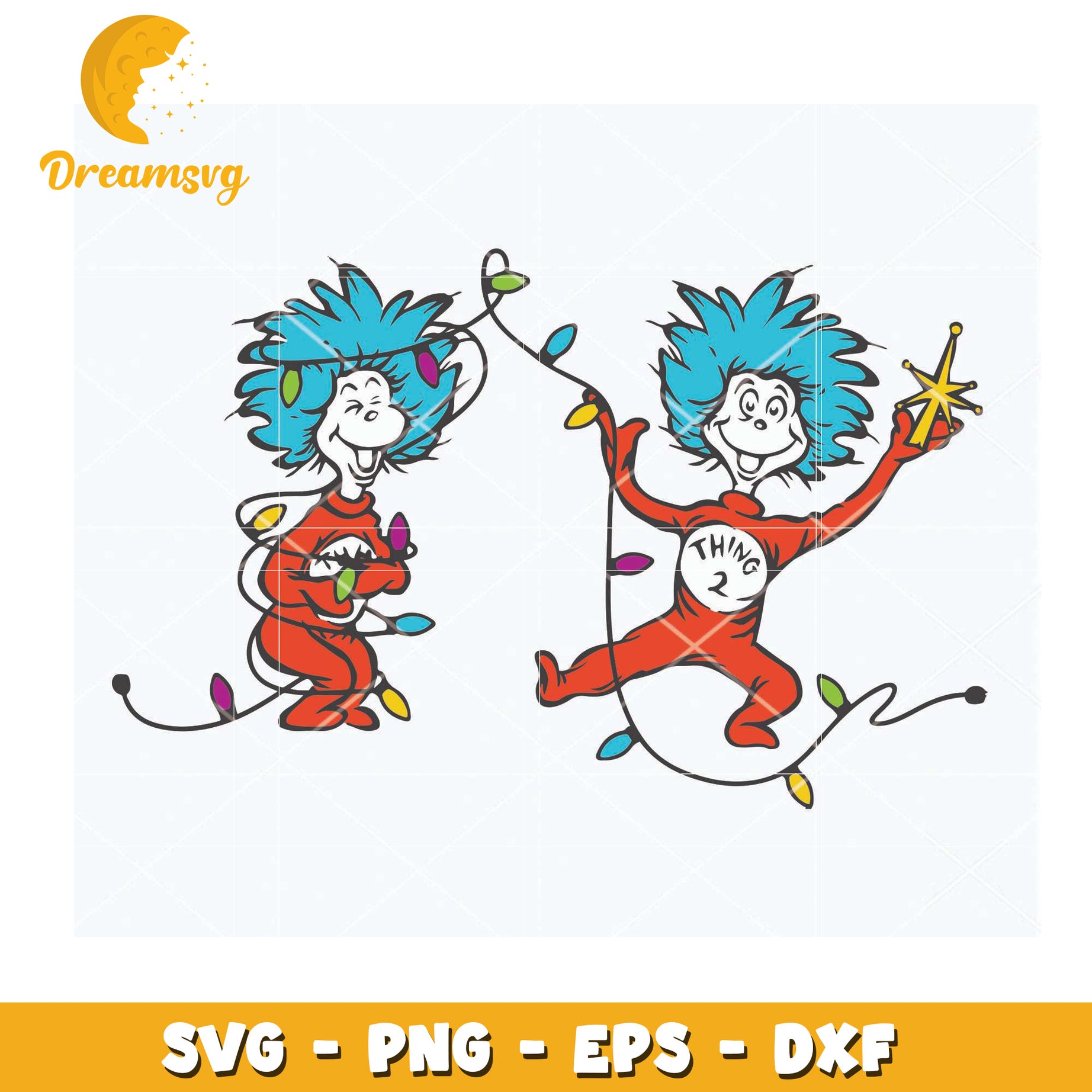 Thing 1 2 Christmas SVG Bundle