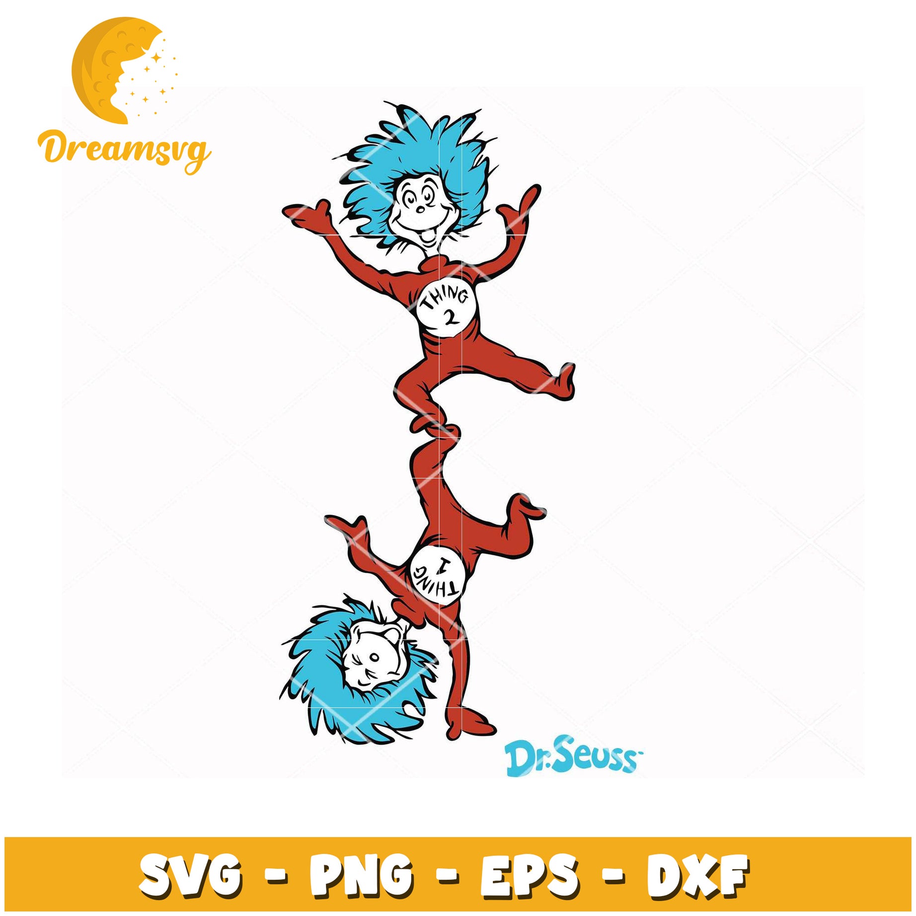 Thing 1 2 SVG Cut File Dr Seuss