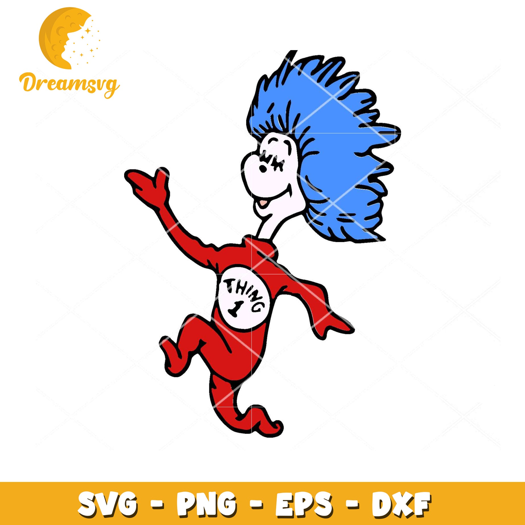 Thing 1 Character SVG Graphic Instant Download for Crafts