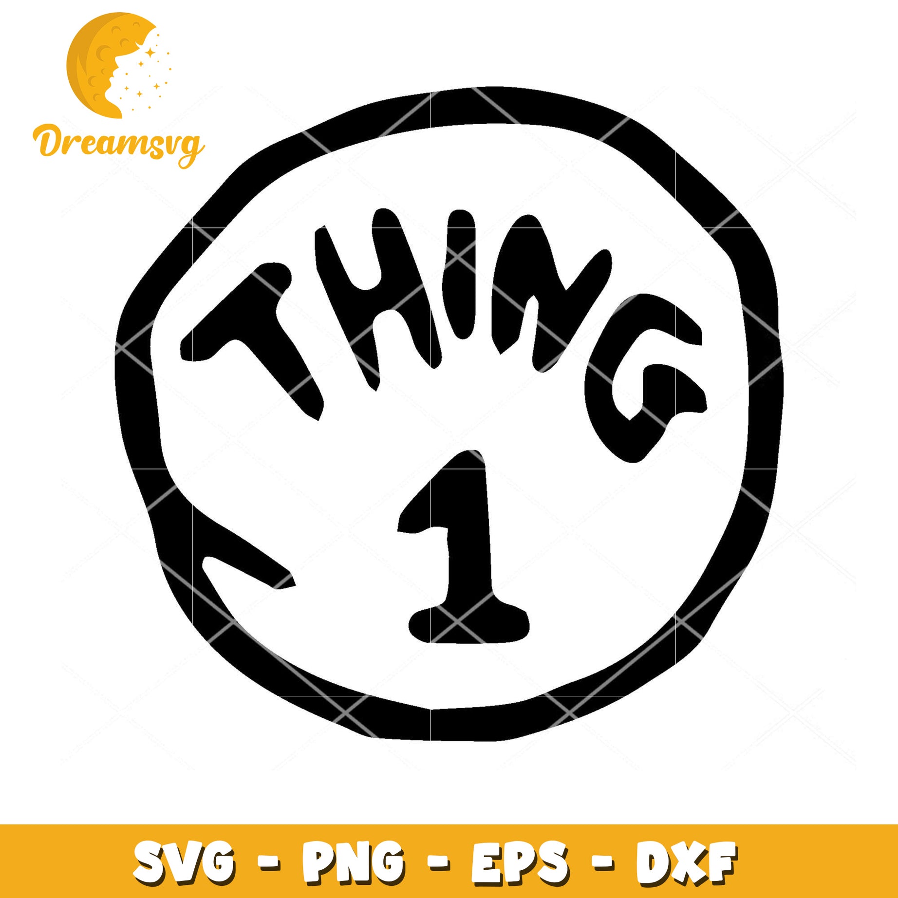 Thing 1 SVG Cut File for Crafts Instant Download Design Bundle