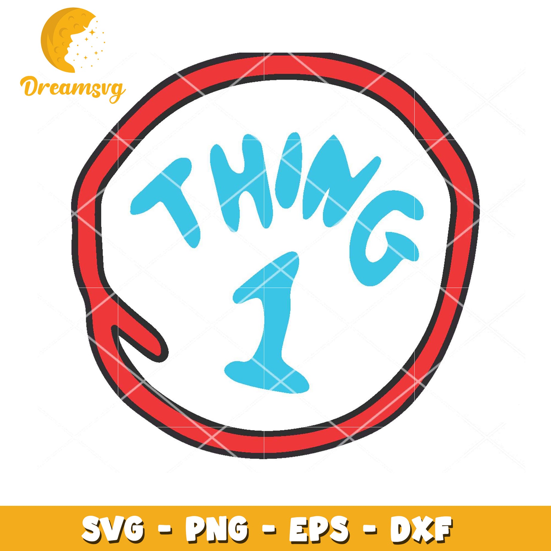 Thing 1 SVG Cut File for Cricut and Silhouette Machines Download