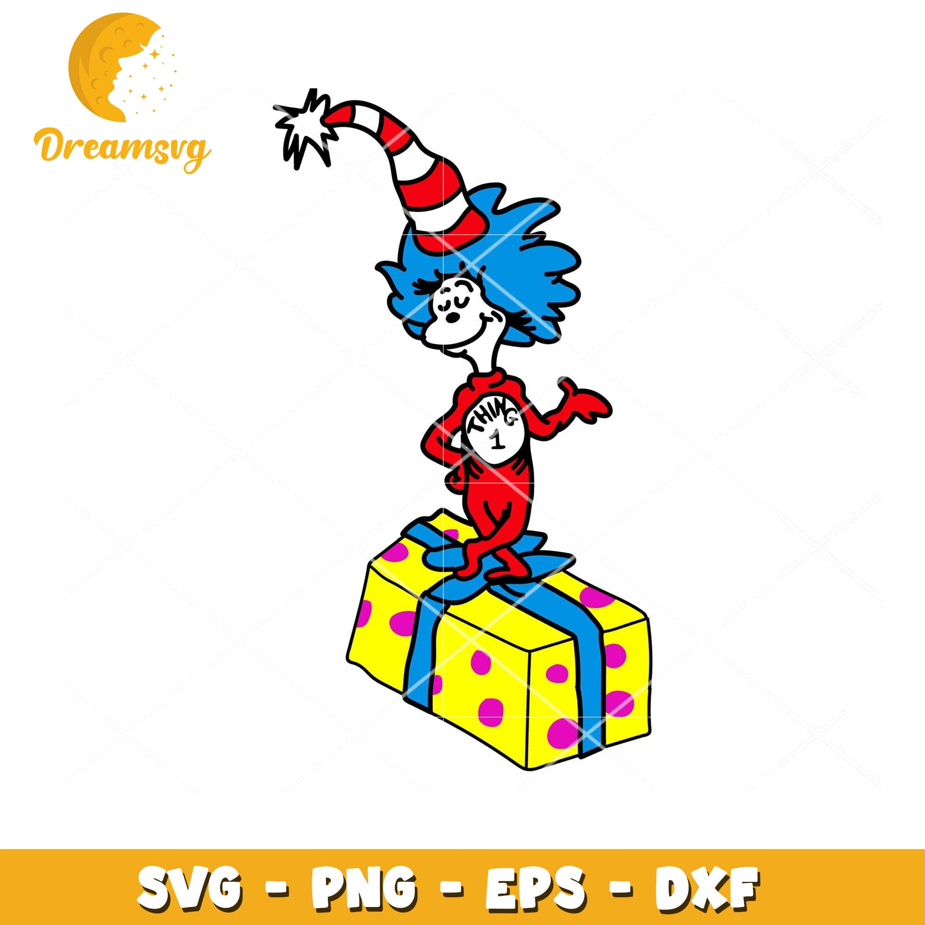 Thing 1 SVG Gift Box Cut File