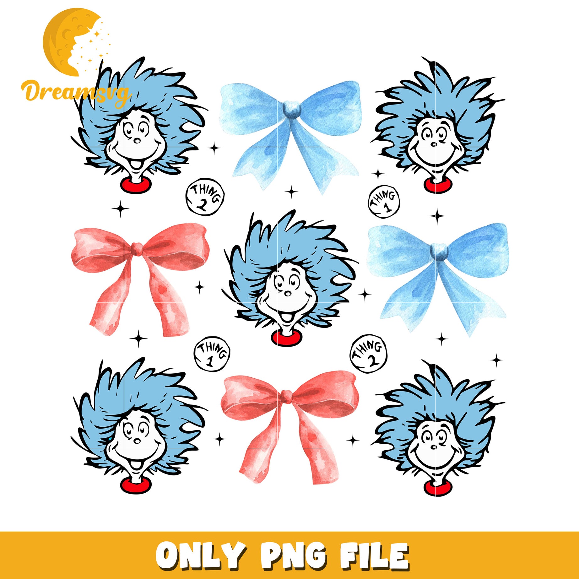 Thing 1 Thing 2 PNG Clipart Set