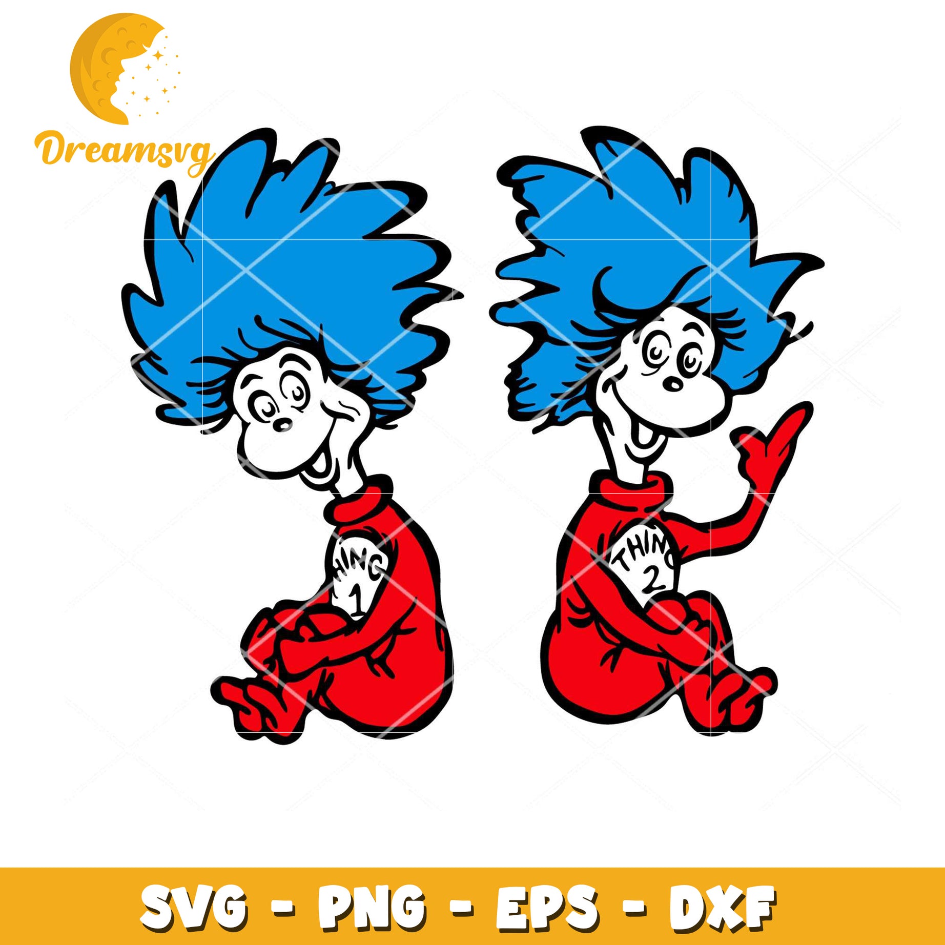 Thing 1 Thing 2 SVG Cut Files