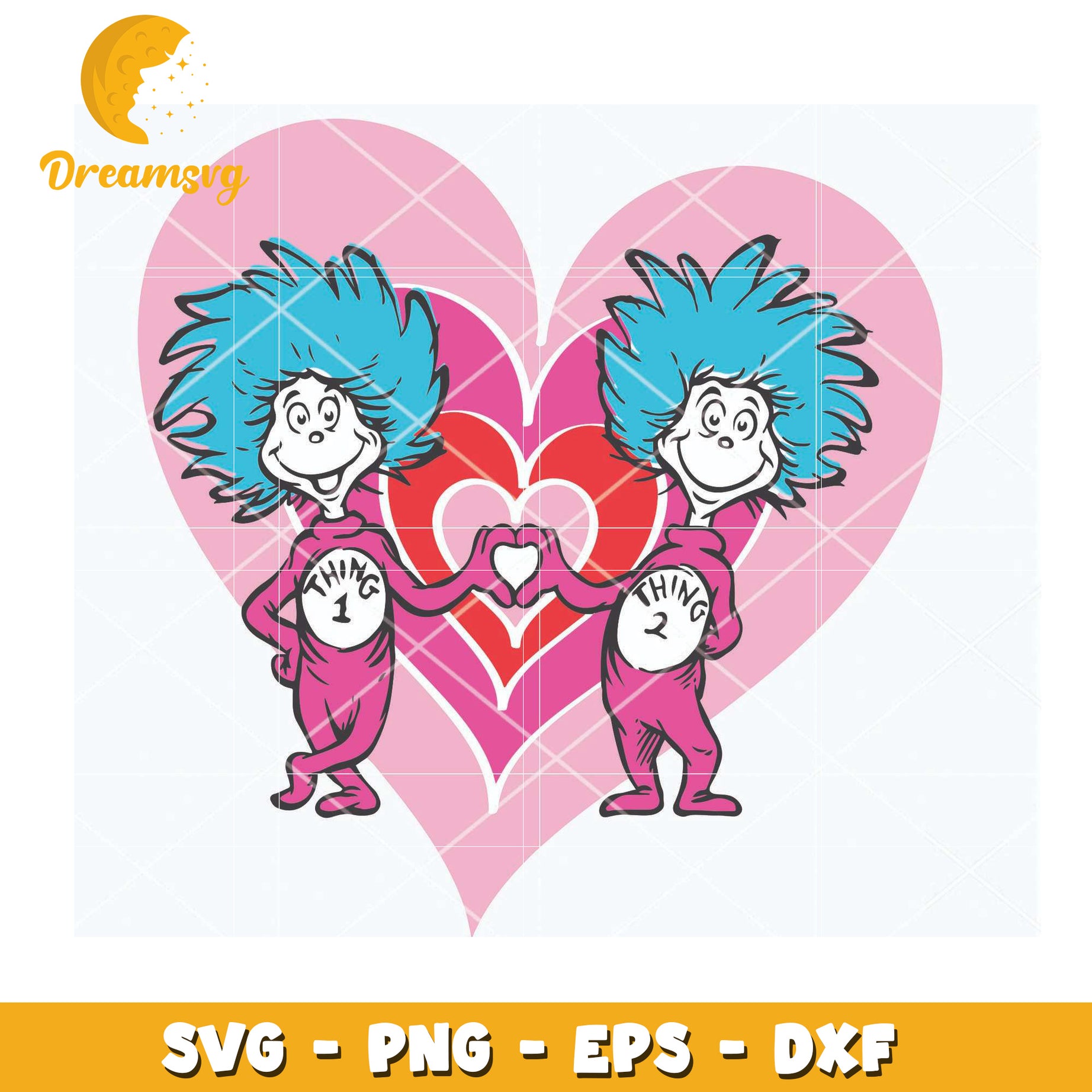 Thing 1 Thing 2 SVG Valentine