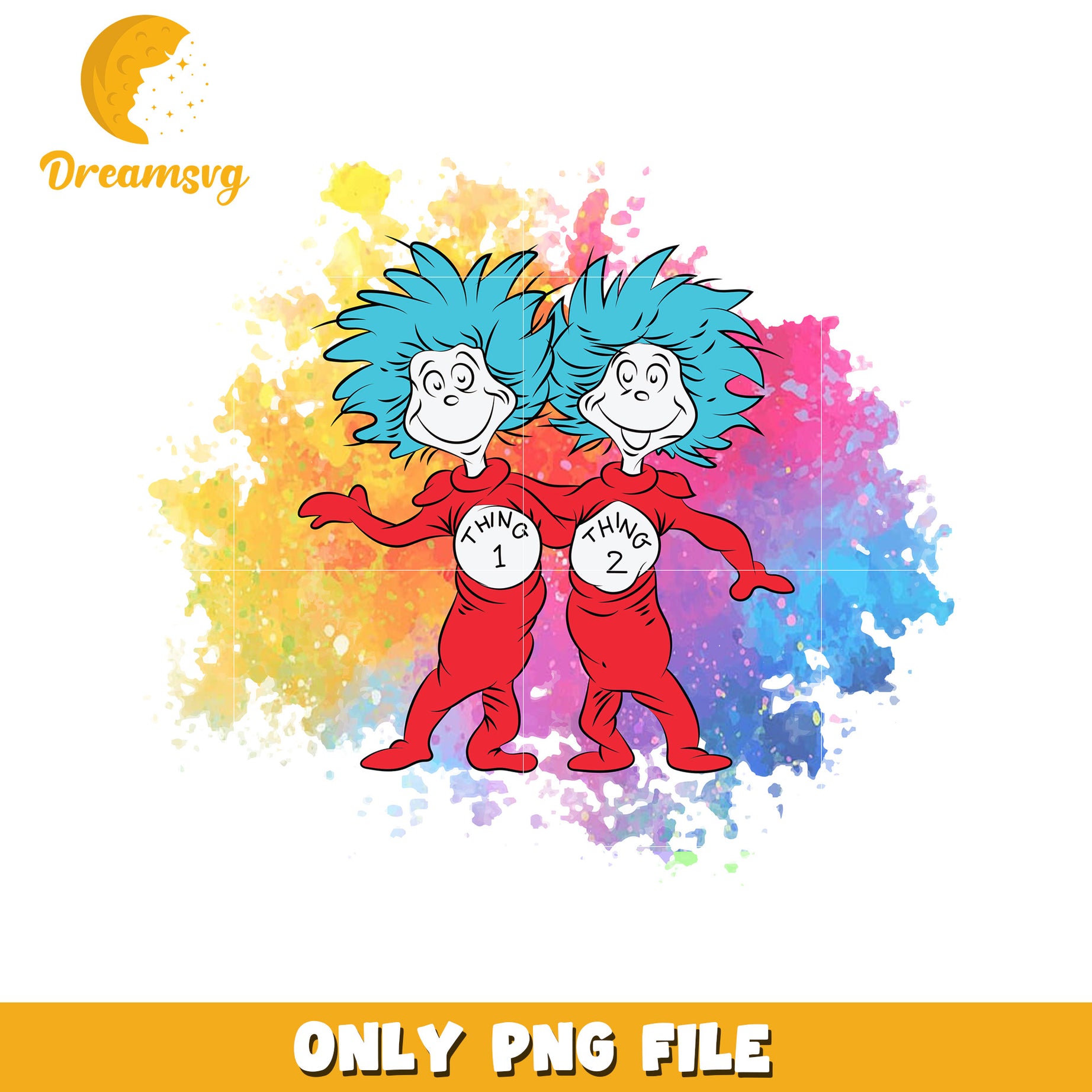 Thing 1 & 2 PNG Watercolor Design