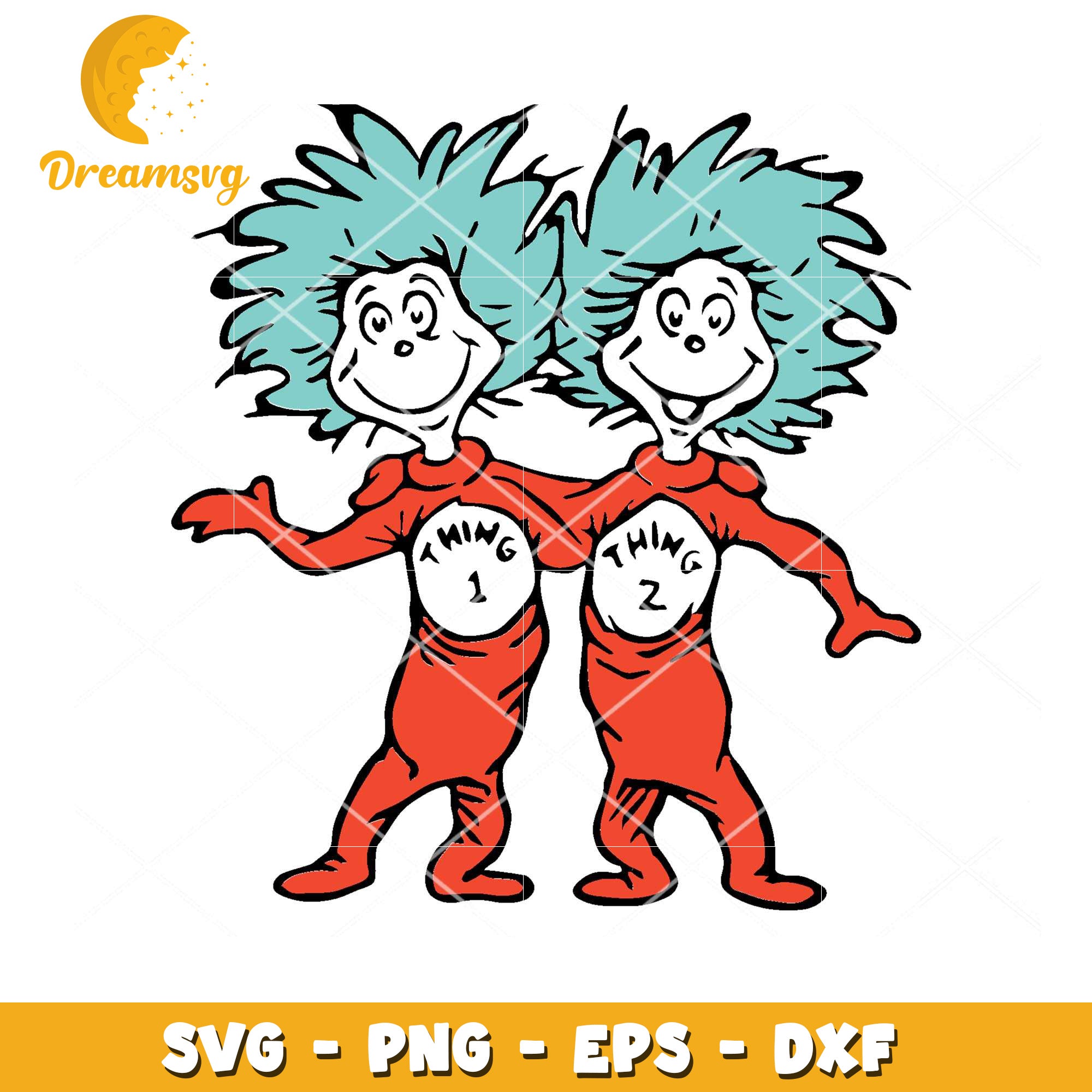 Thing 1 and Thing 2 SVG Instant Download for Fun Projects