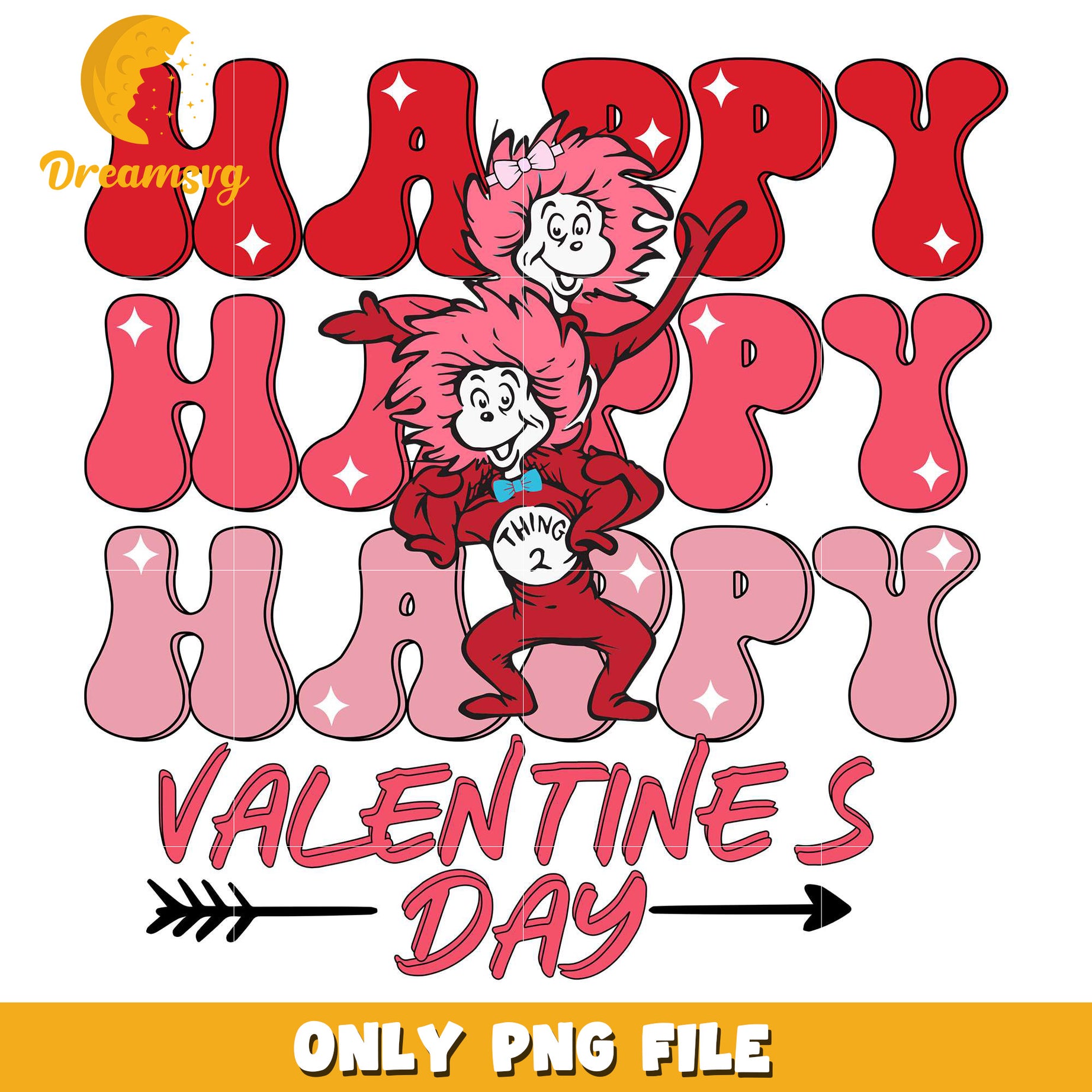 Thing 1 thing 2 happy valentine's day png, dr.seuss casts png