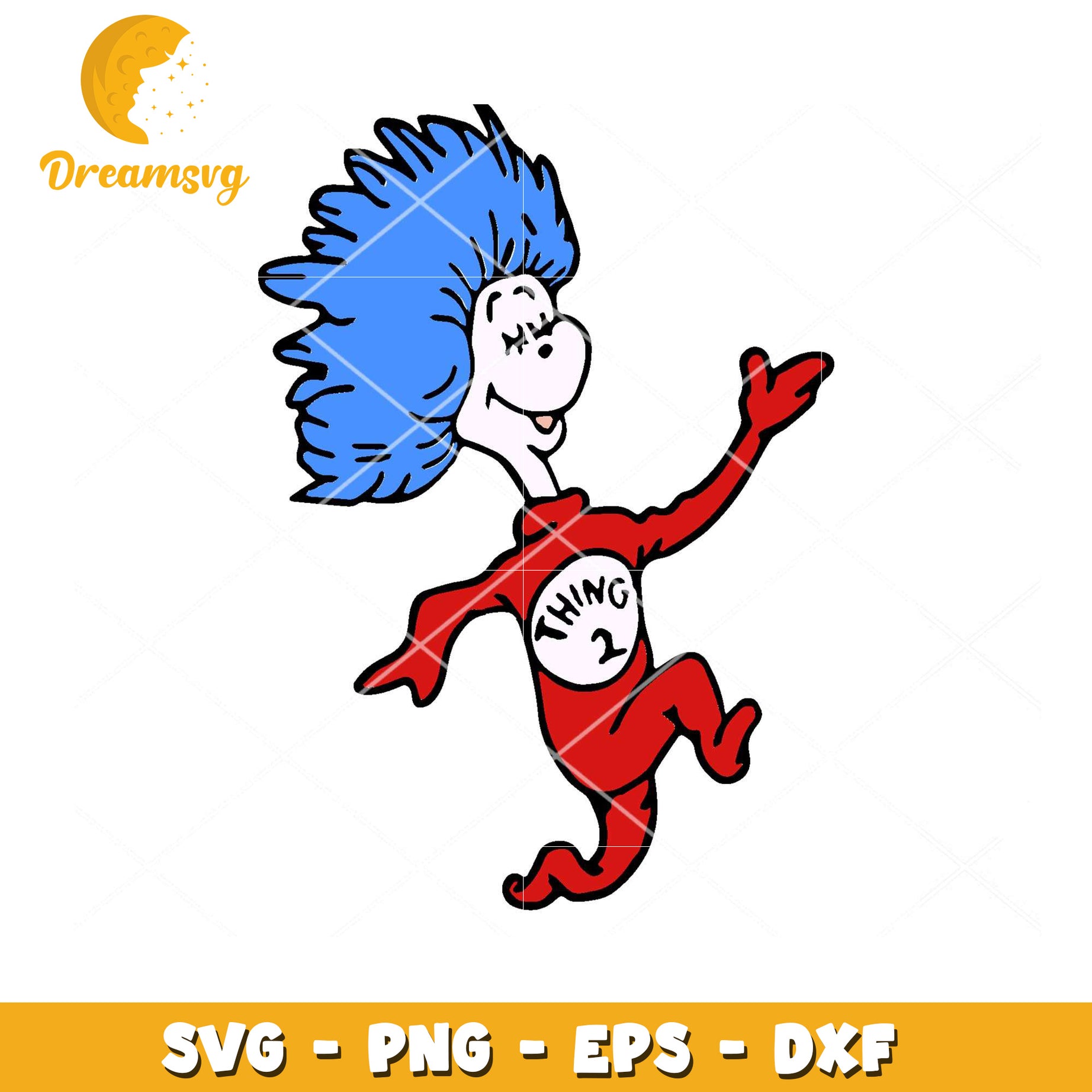 Thing 2 Character SVG Instant Download for Fun Projects