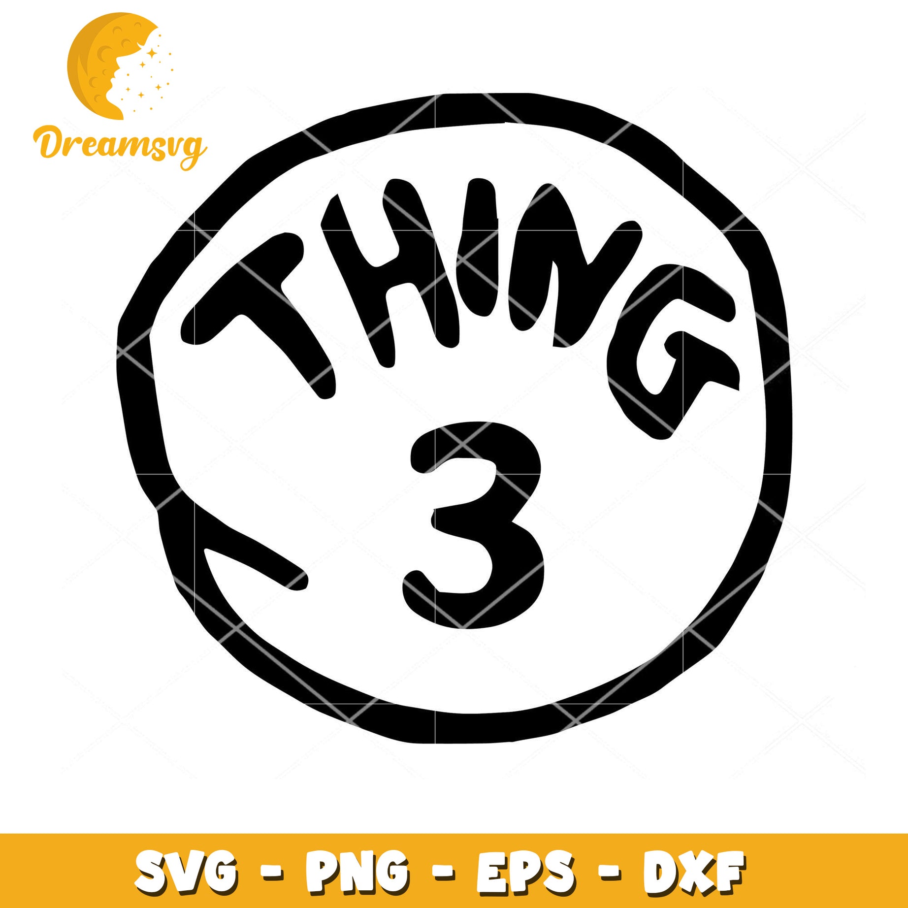 Thing 3 SVG Cut File Instant Download