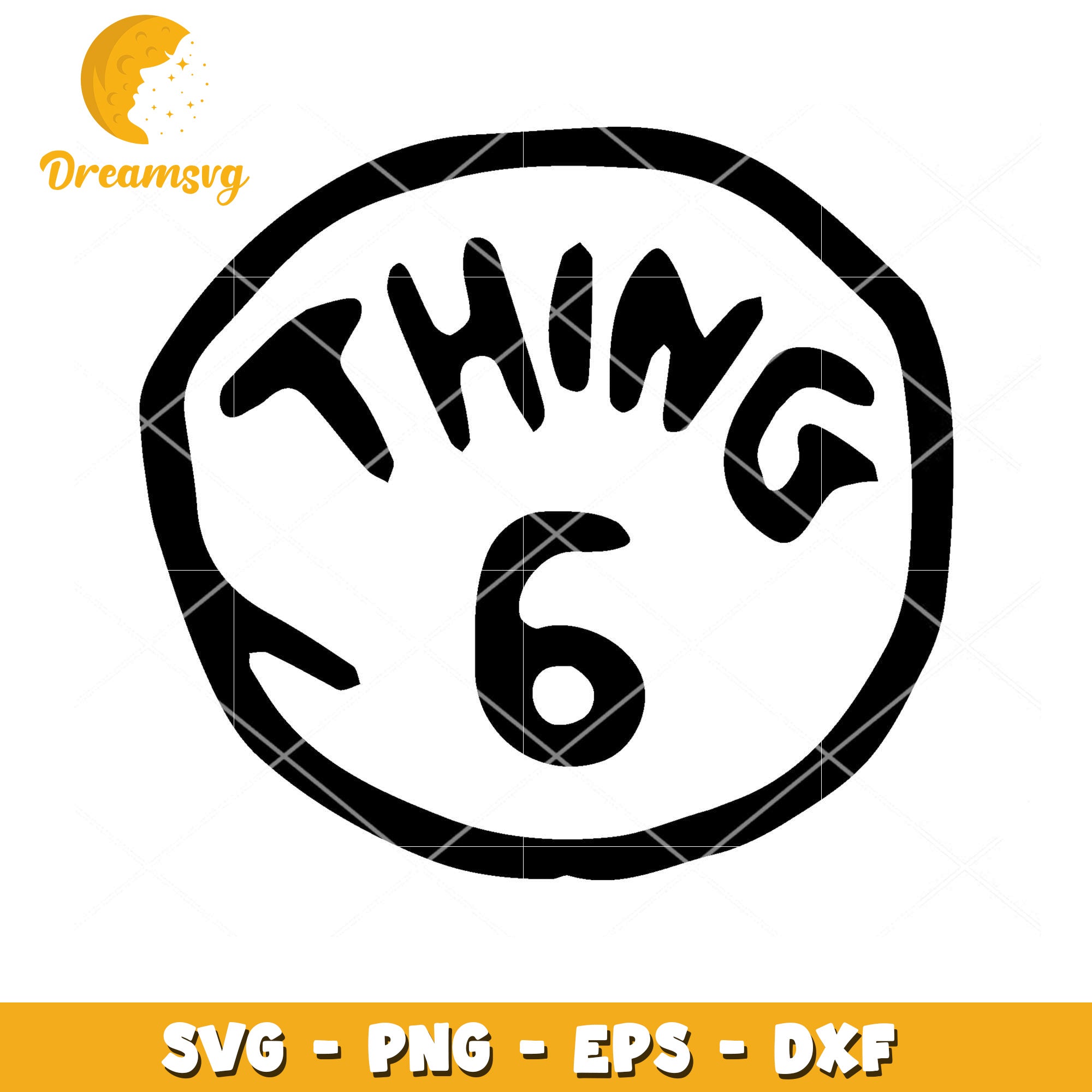 Thing 6 SVG Cut File Instant Download