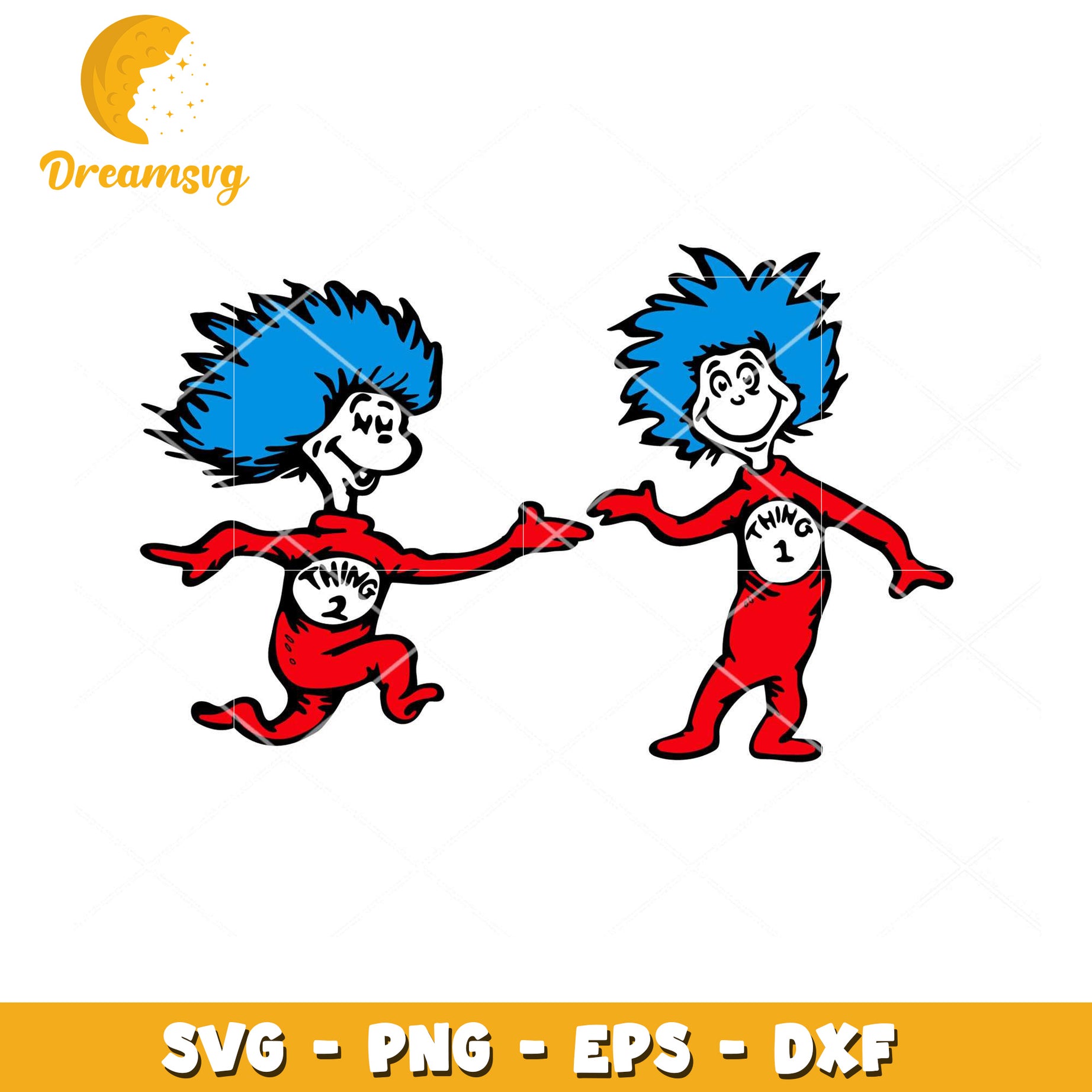 Thing One and Thing Two SVG Instant Download Fun Designs