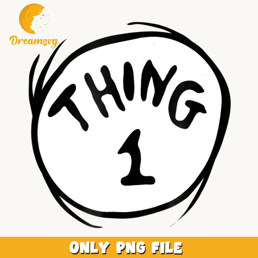 Thing 1 Dr Seuss PNG, Cat In The Hat Design, Book PNG