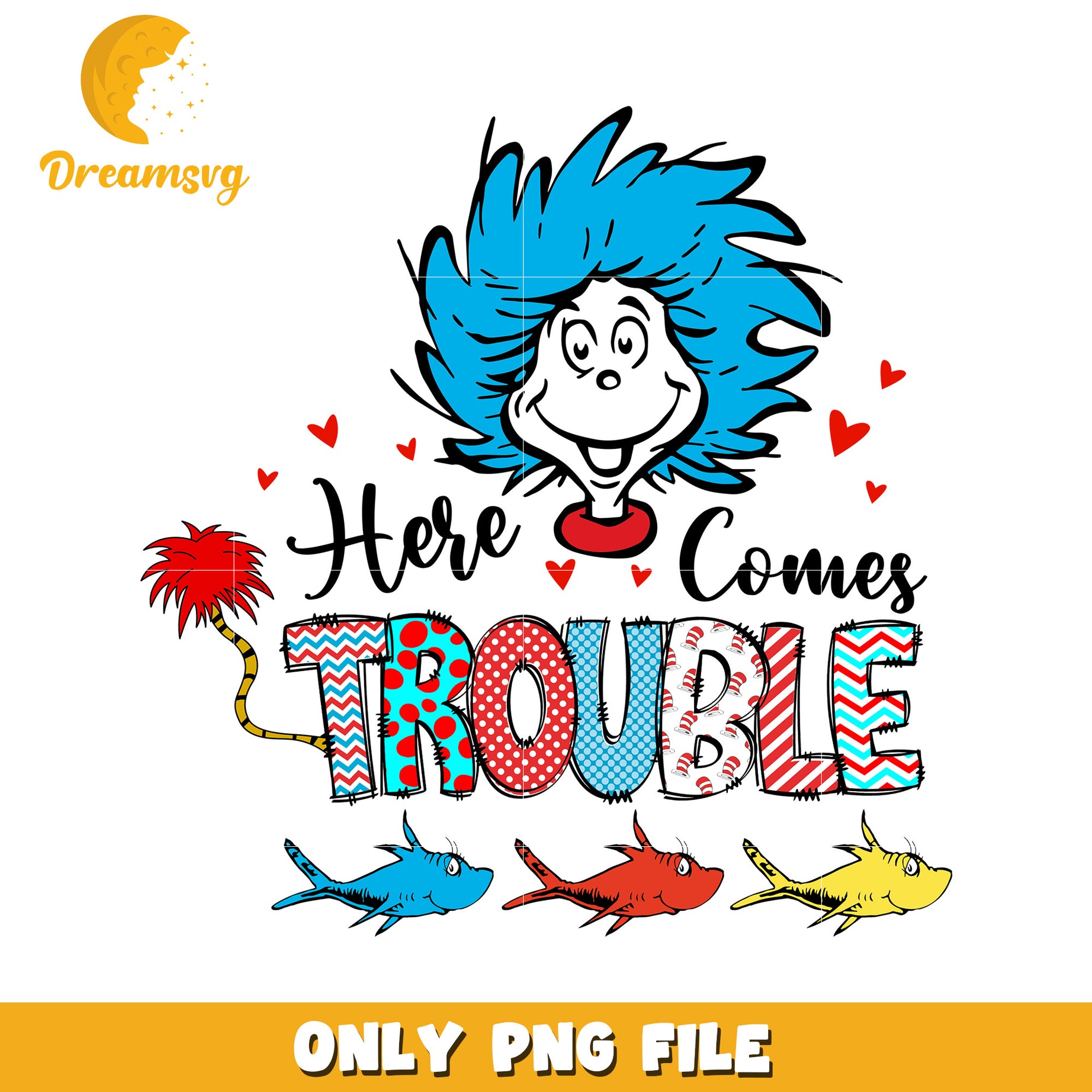 Thing here comes trouble png, dr seuss cast png, cartoon png