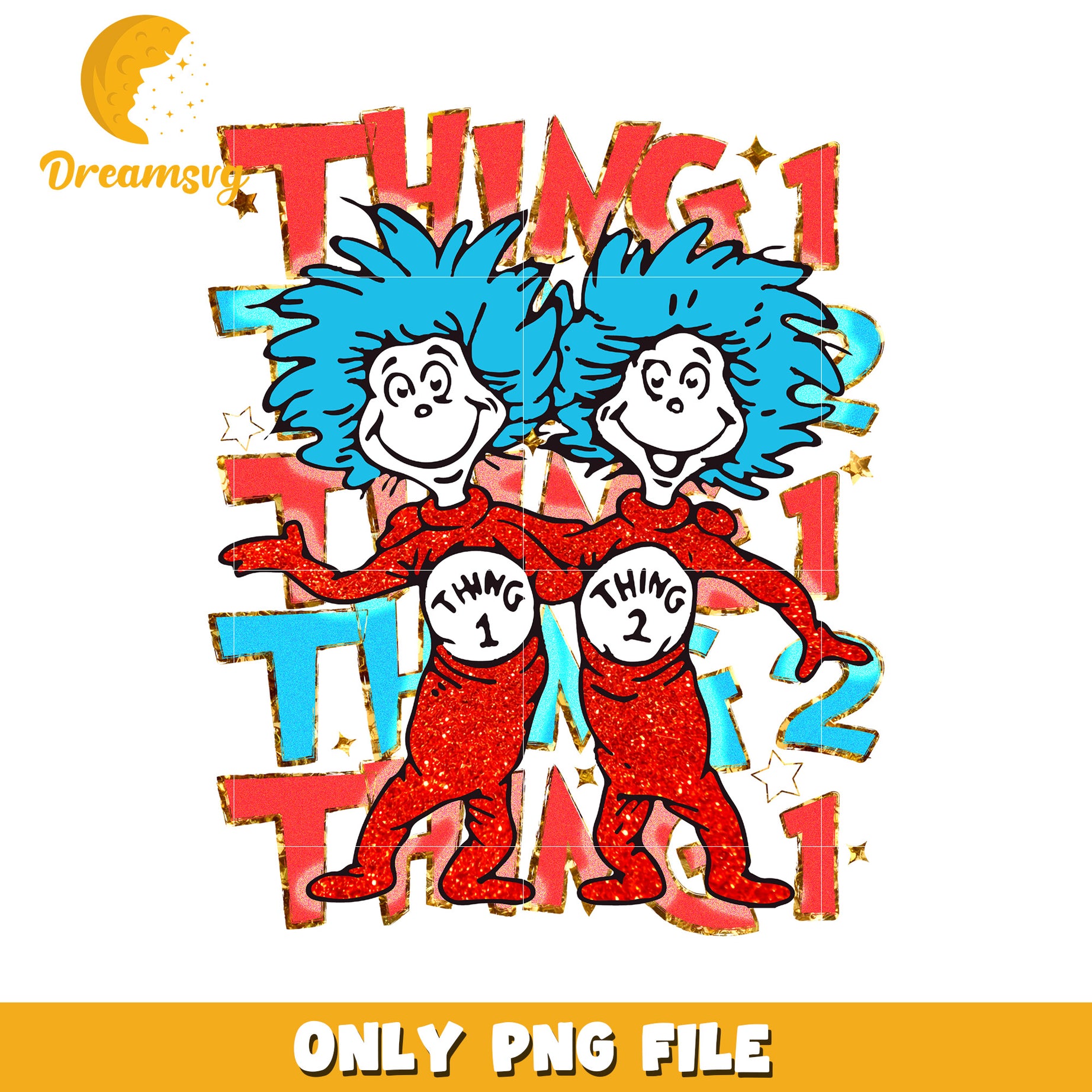 Thing one and thing two character png, dr seuss character png