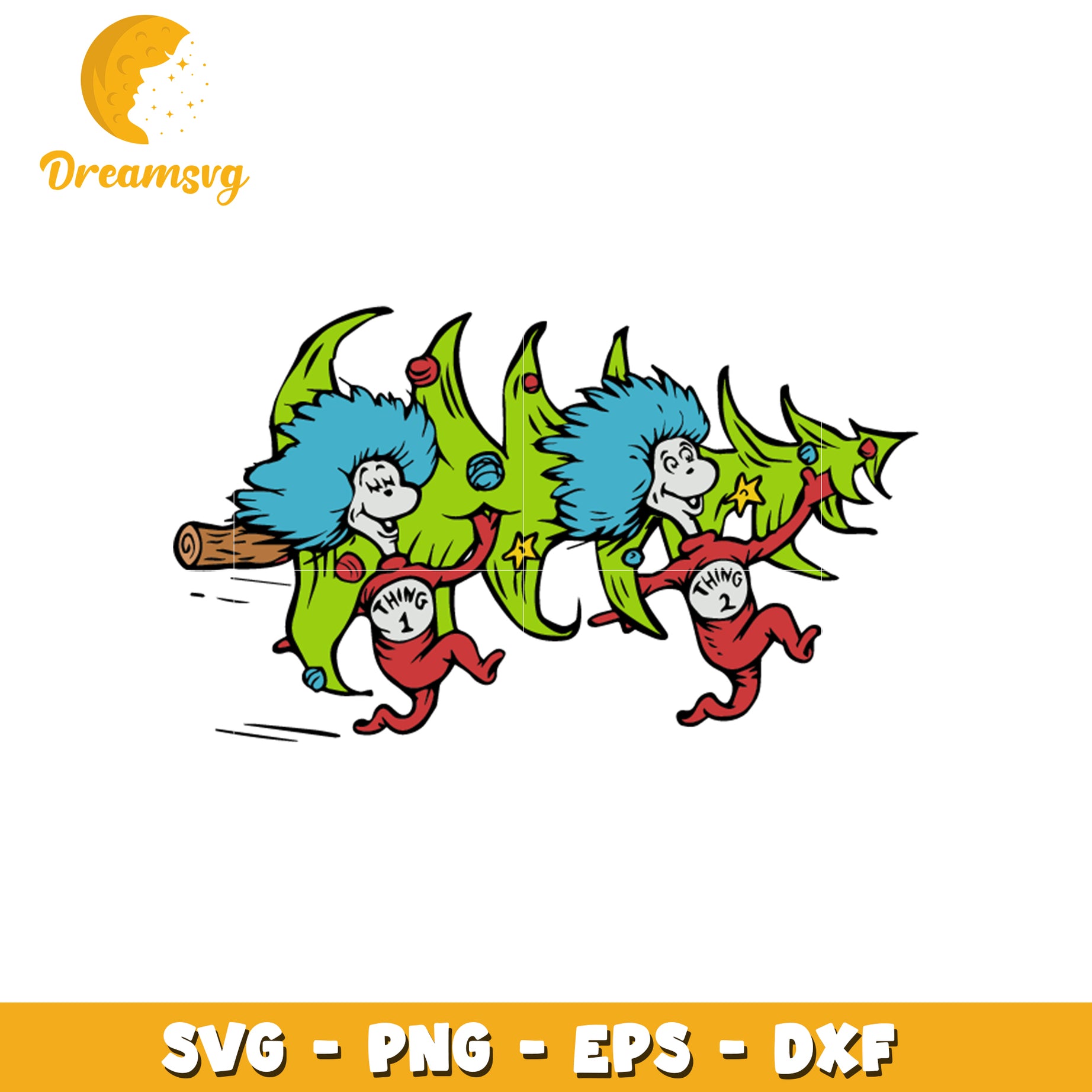 Thing one and thing two stole christmas tree svg, things svg