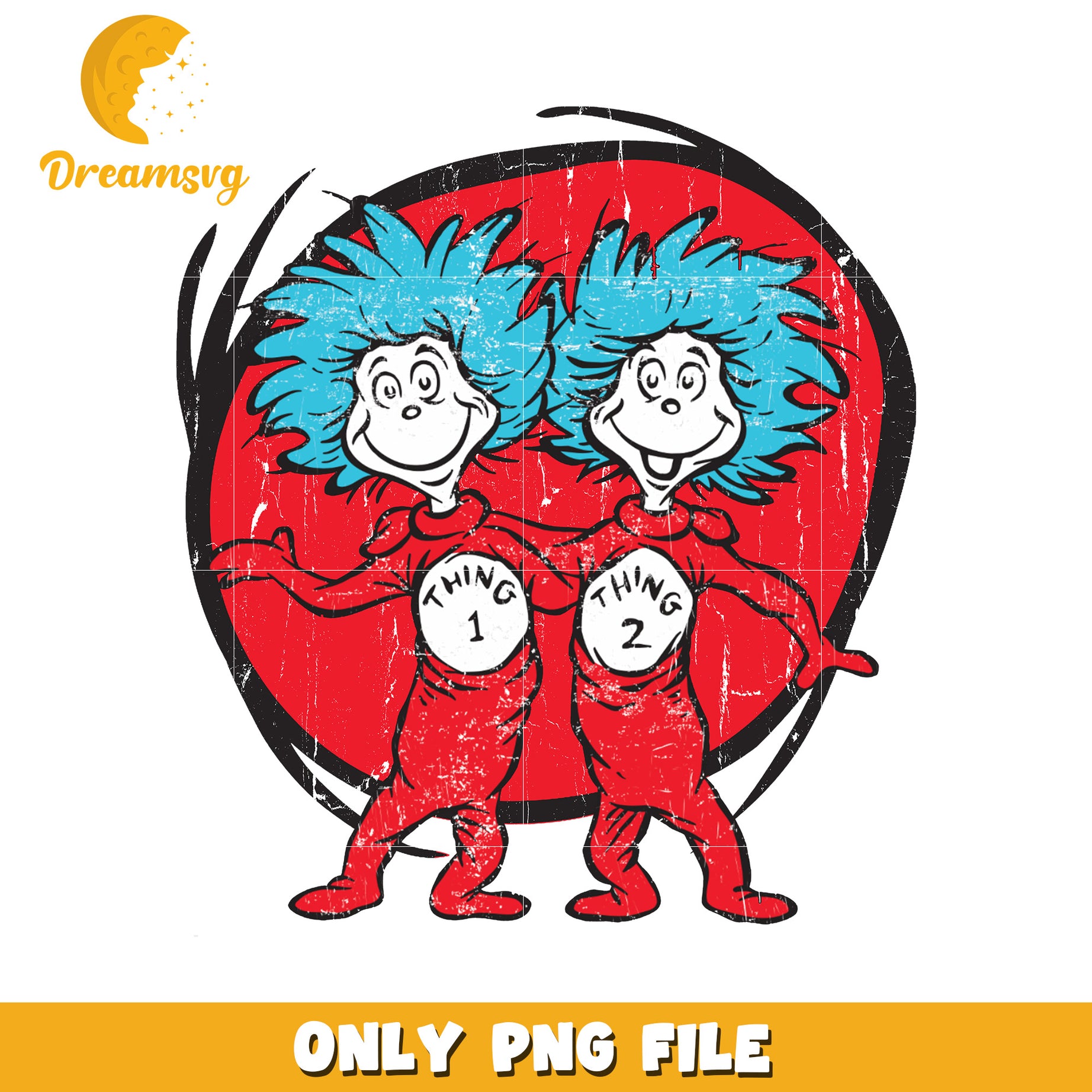 Thing one thing two character png, dr seuss png, logo design png