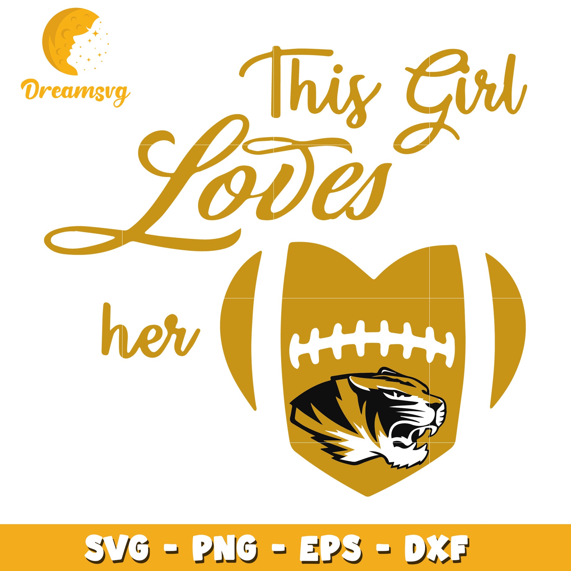 This Girl Loves Football SVG PNG EPS DXF