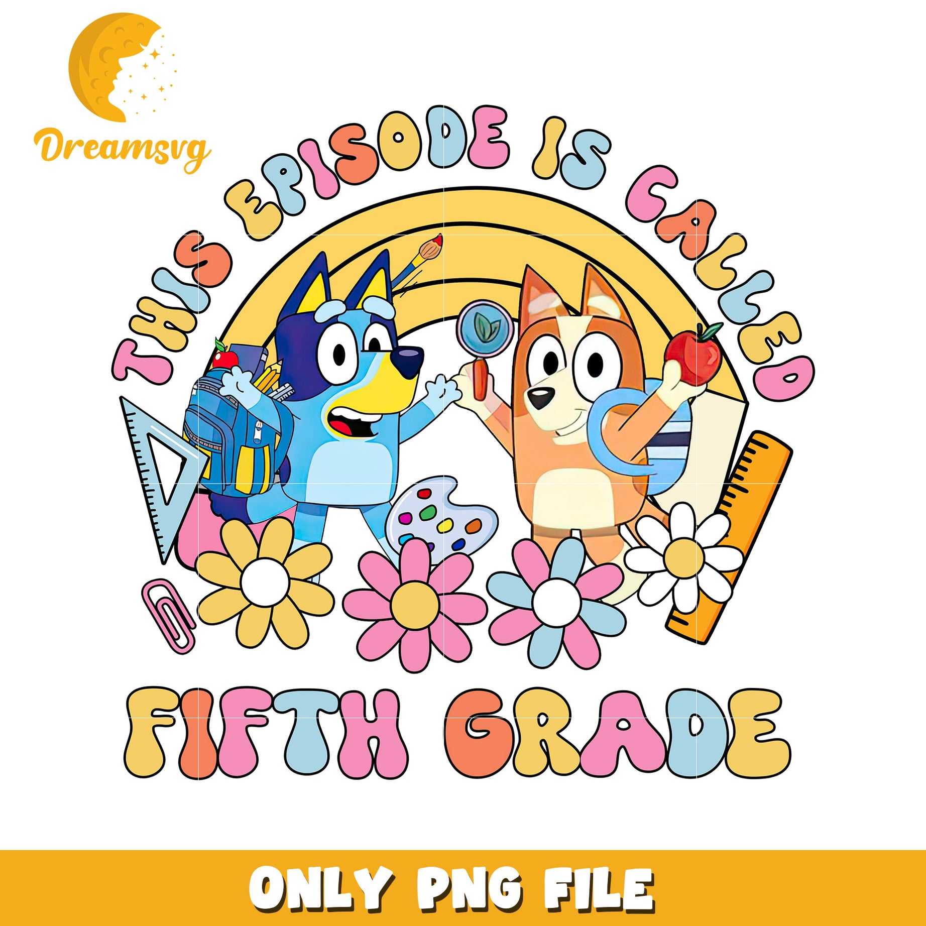 This episode called fifth grade png, cartoon characters png, bluey png