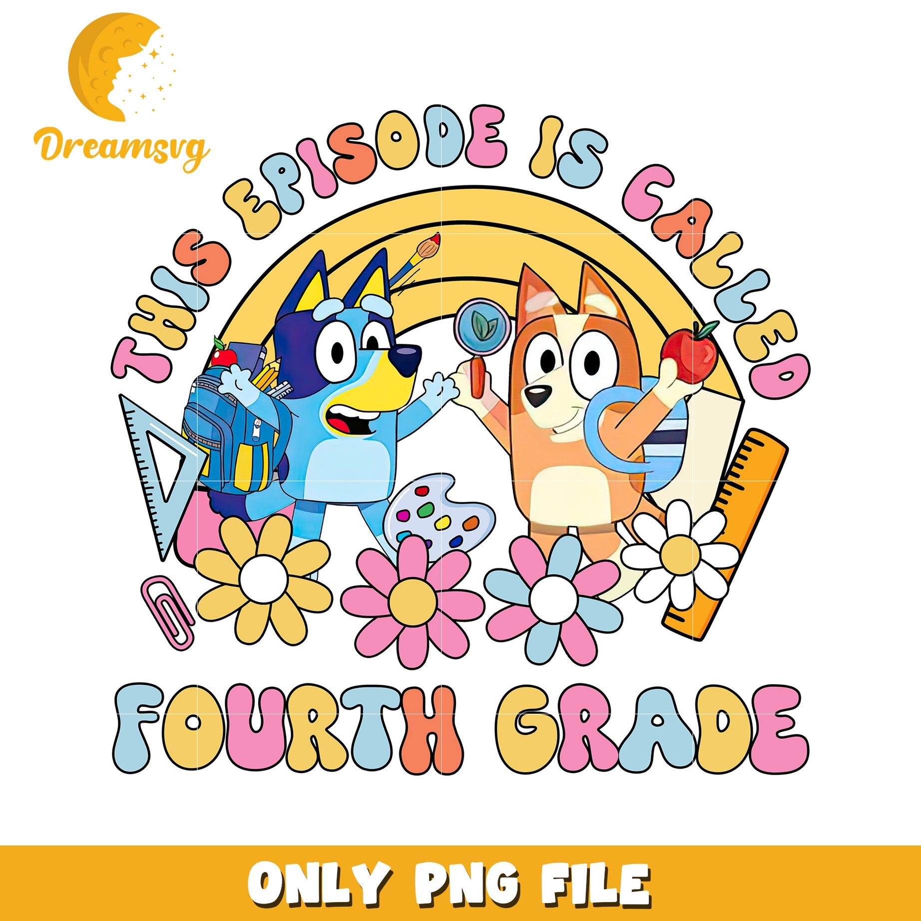 This episode called fourth grade png, cartoon characters png, bluey png