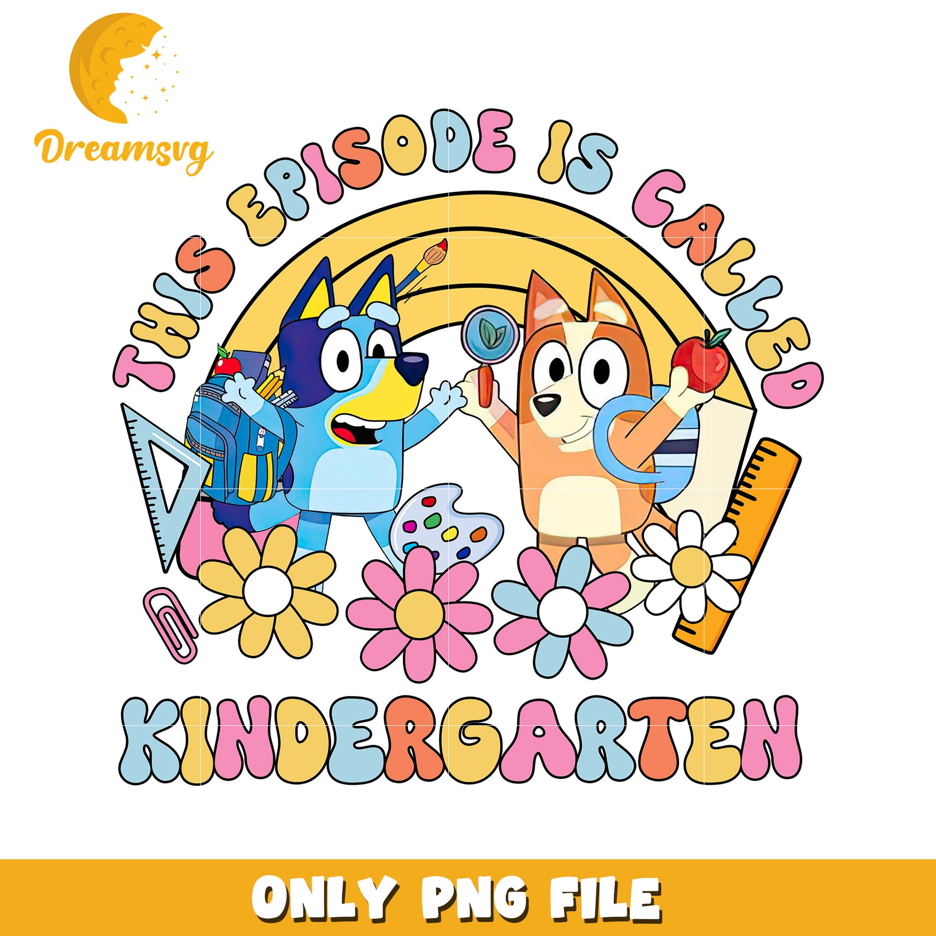 This episode called kindergartenpng, cartoon characters png, bluey png