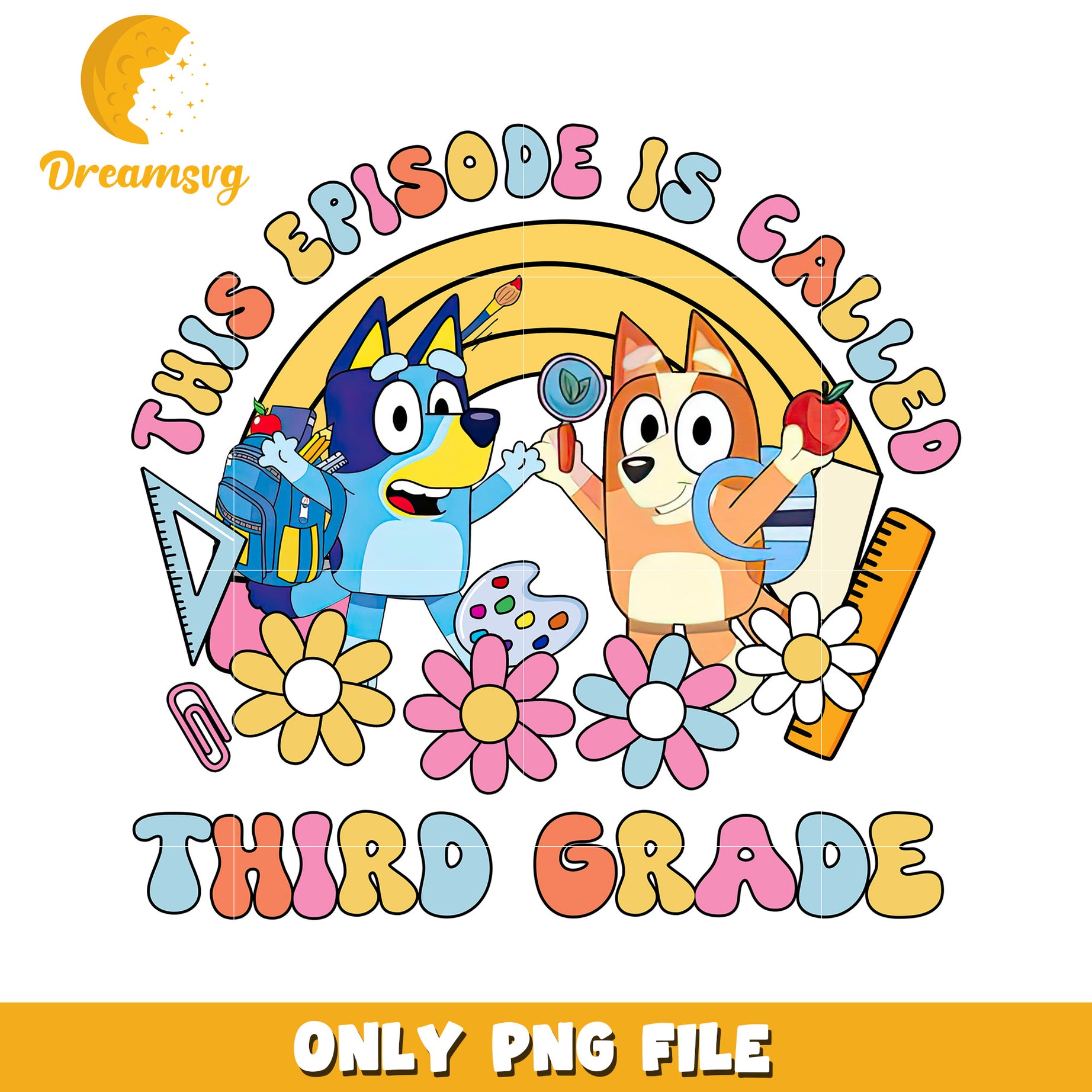 This episode called third grade png, cartoon characters png, bluey png