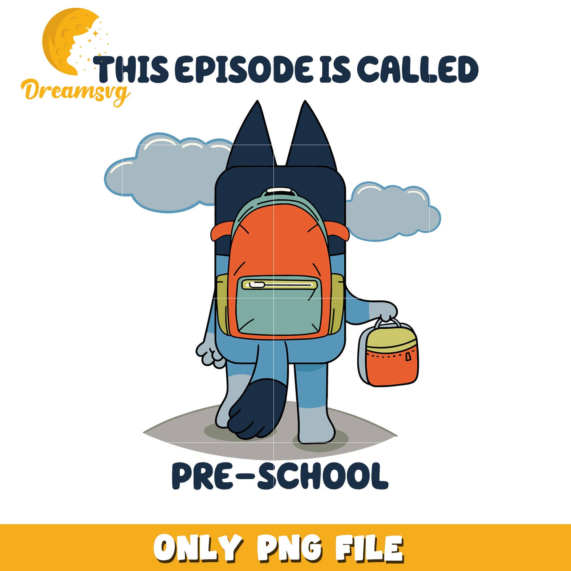 This episode is called pre school png, bluey characters png, bluey dog png