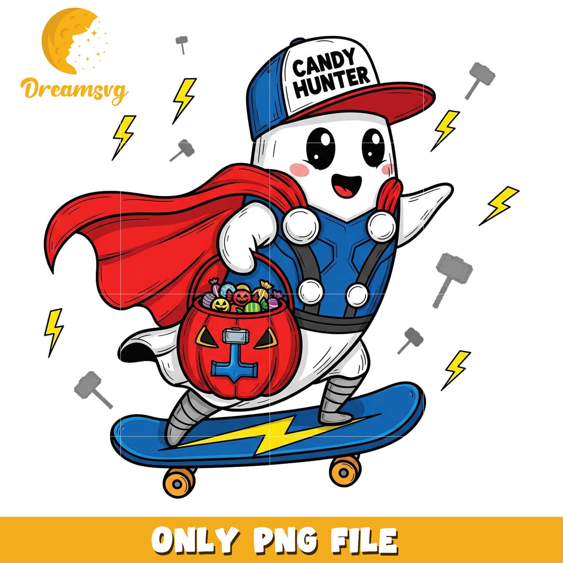 Thor cute candy ghost png, halloween games​​ png, halloween cookies​ png