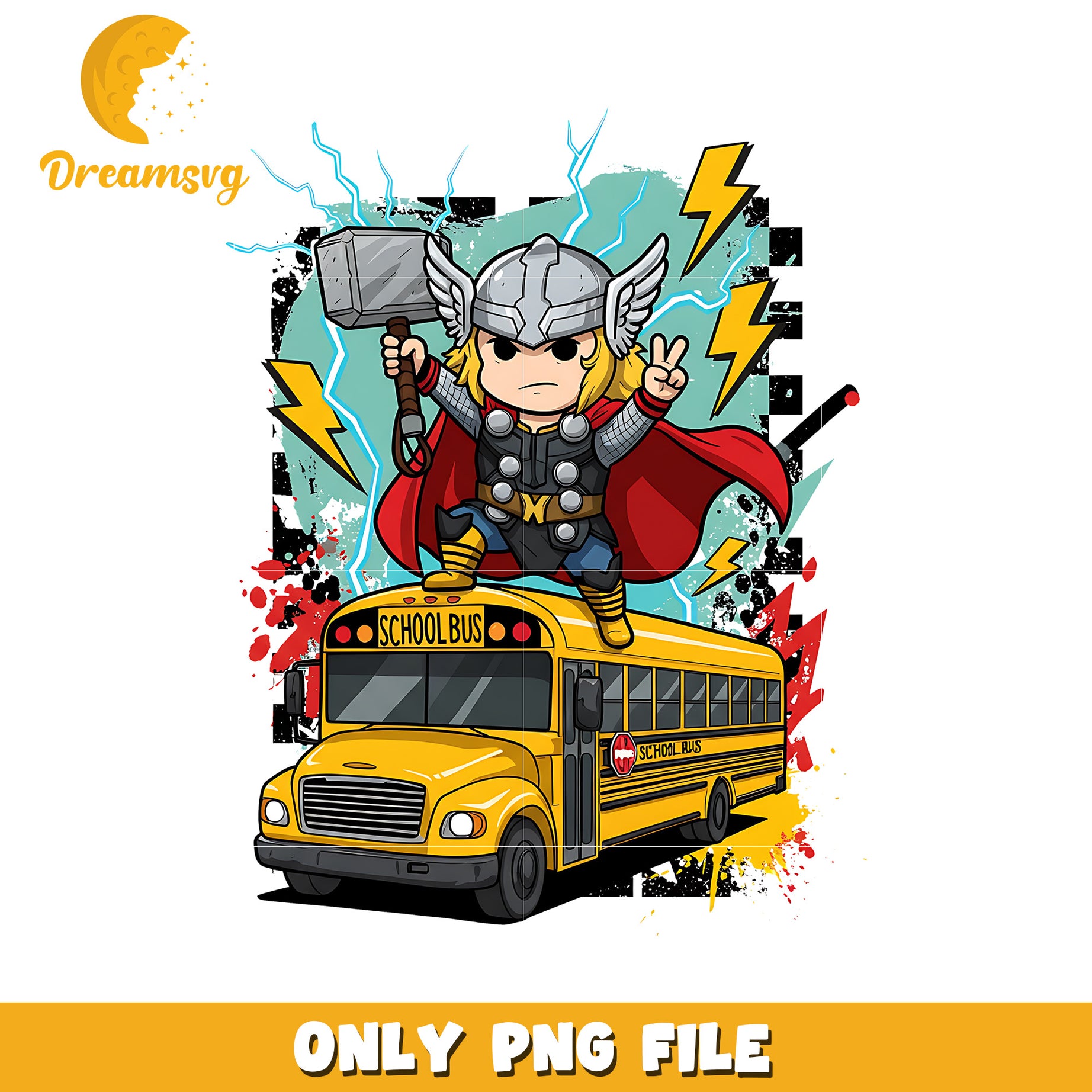 Thor school bus png, avengers movies png, avnegers characters png