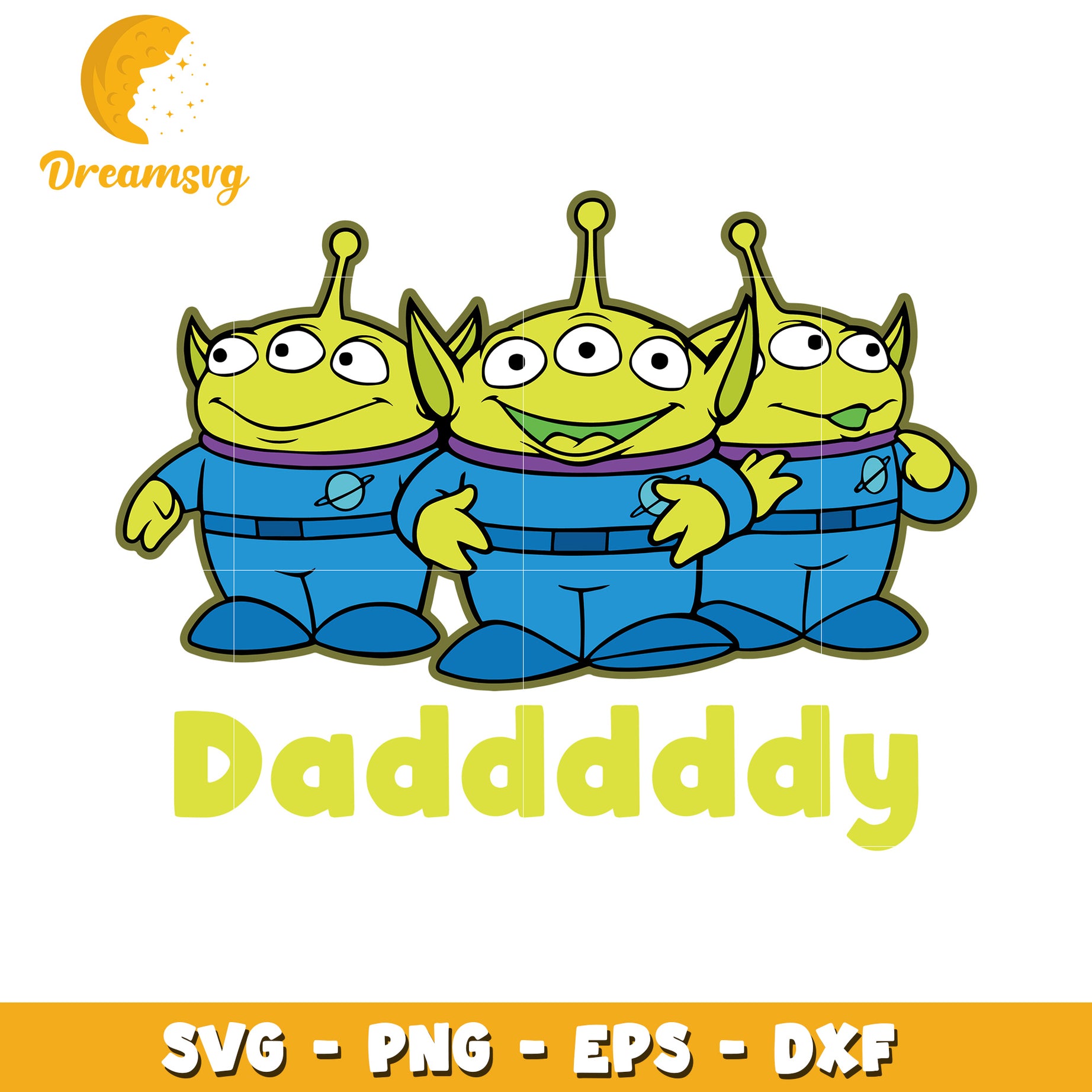 Three Alien Dad SVG Cut File