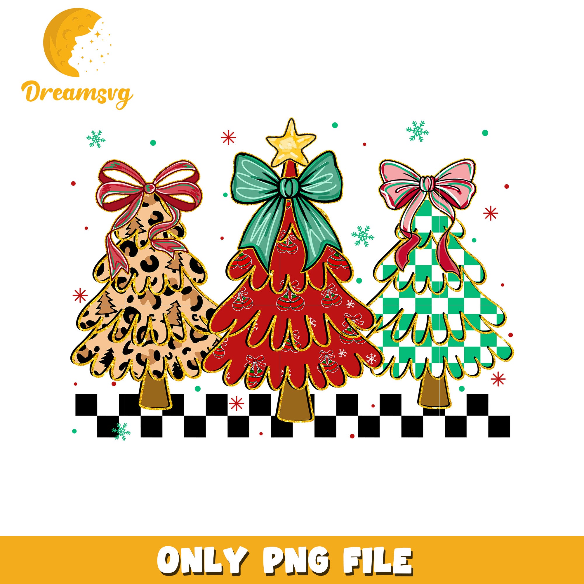 Three Christmas trees png, christmas movie​ png, christmas tree​ png