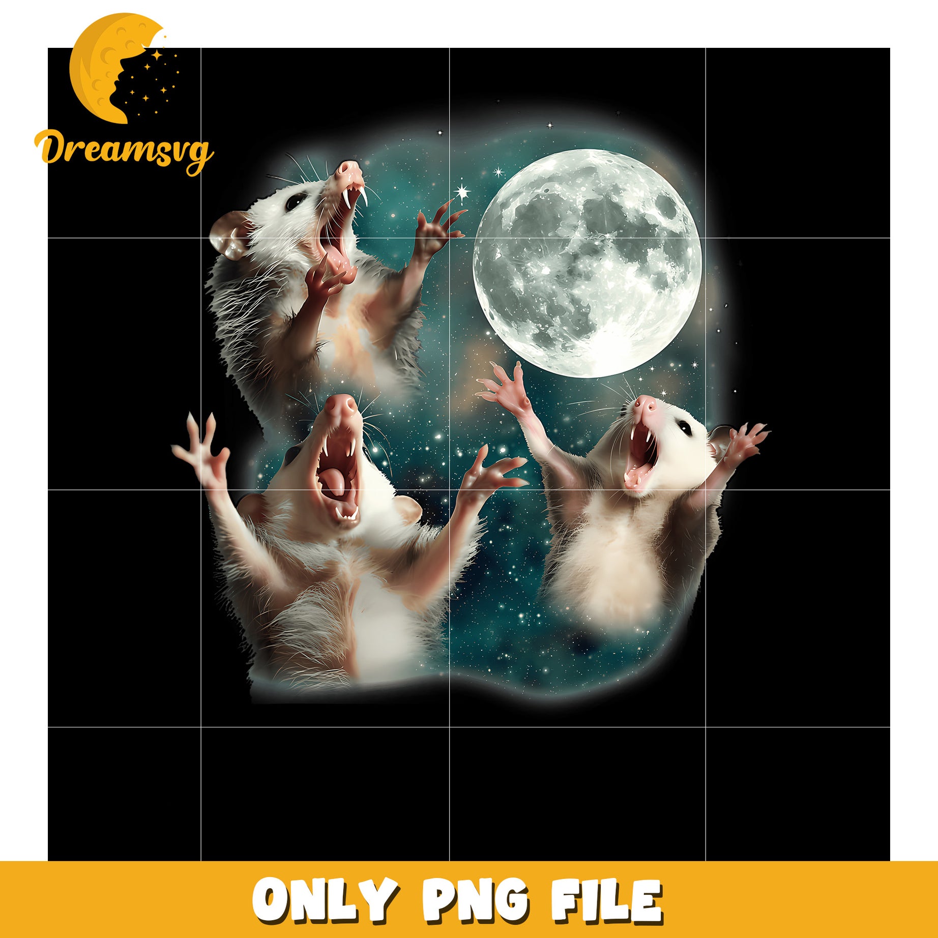 Three Possum Moon png, memes png, meme image png