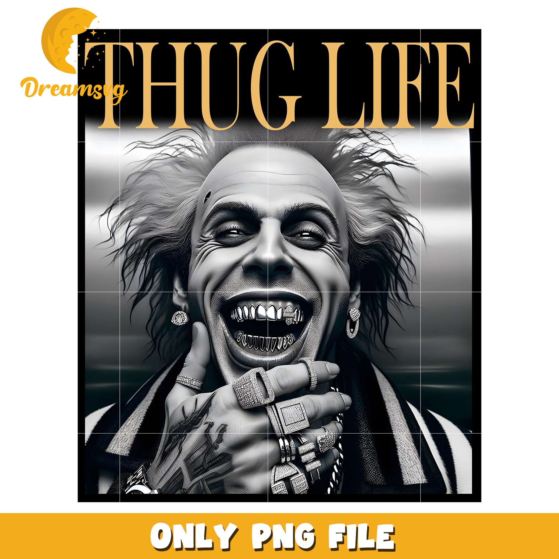 Thug life beetle juice design png, halloween decor​ png, halloween background​​ png