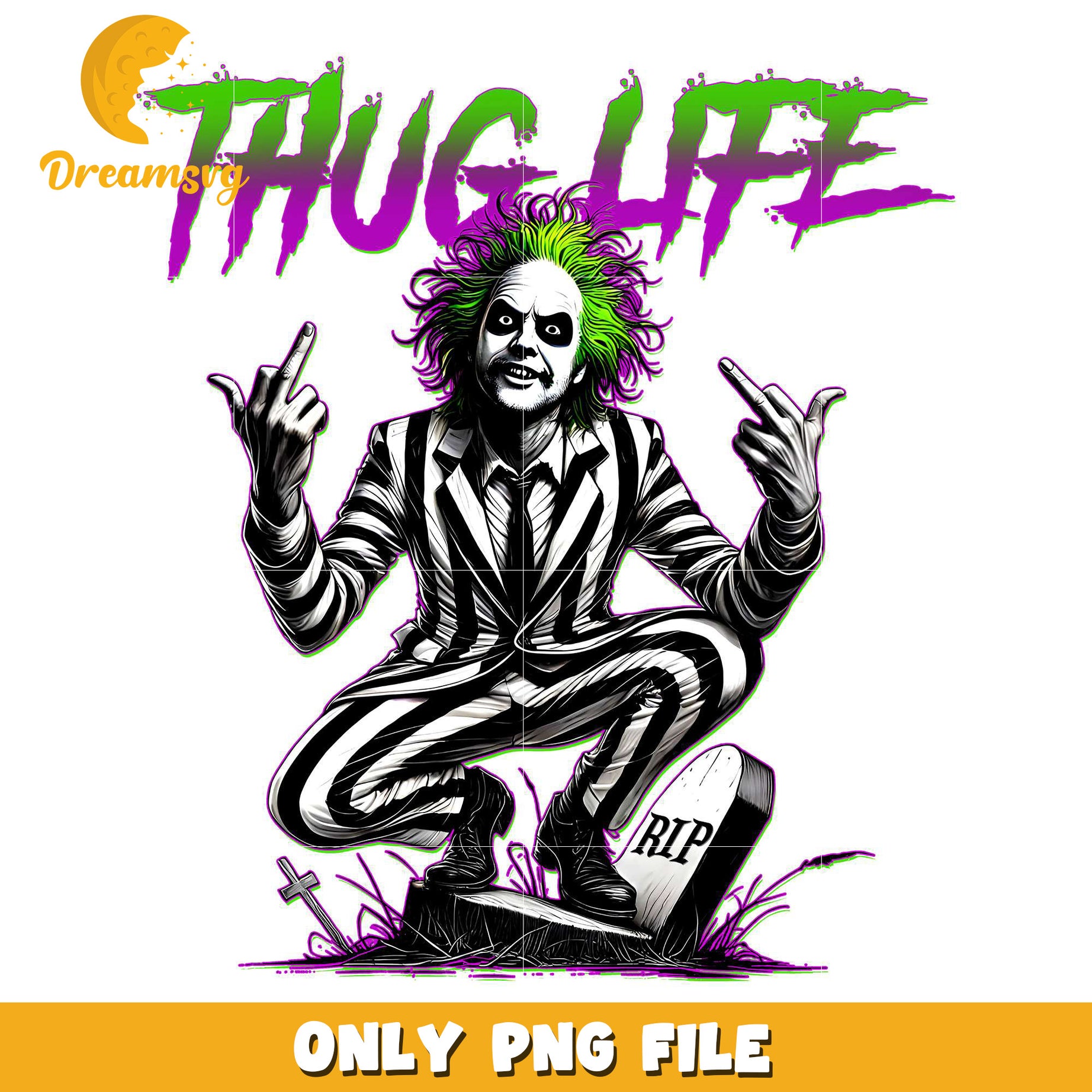 Thug life beetlejuice png, halloween decor​ png, halloween background​​ png