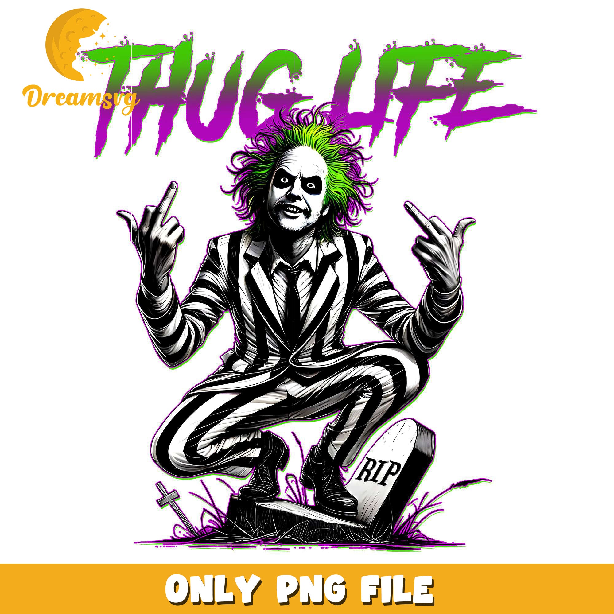 Thug life beetlejuice png, halloween decor​ png, halloween background​​ png