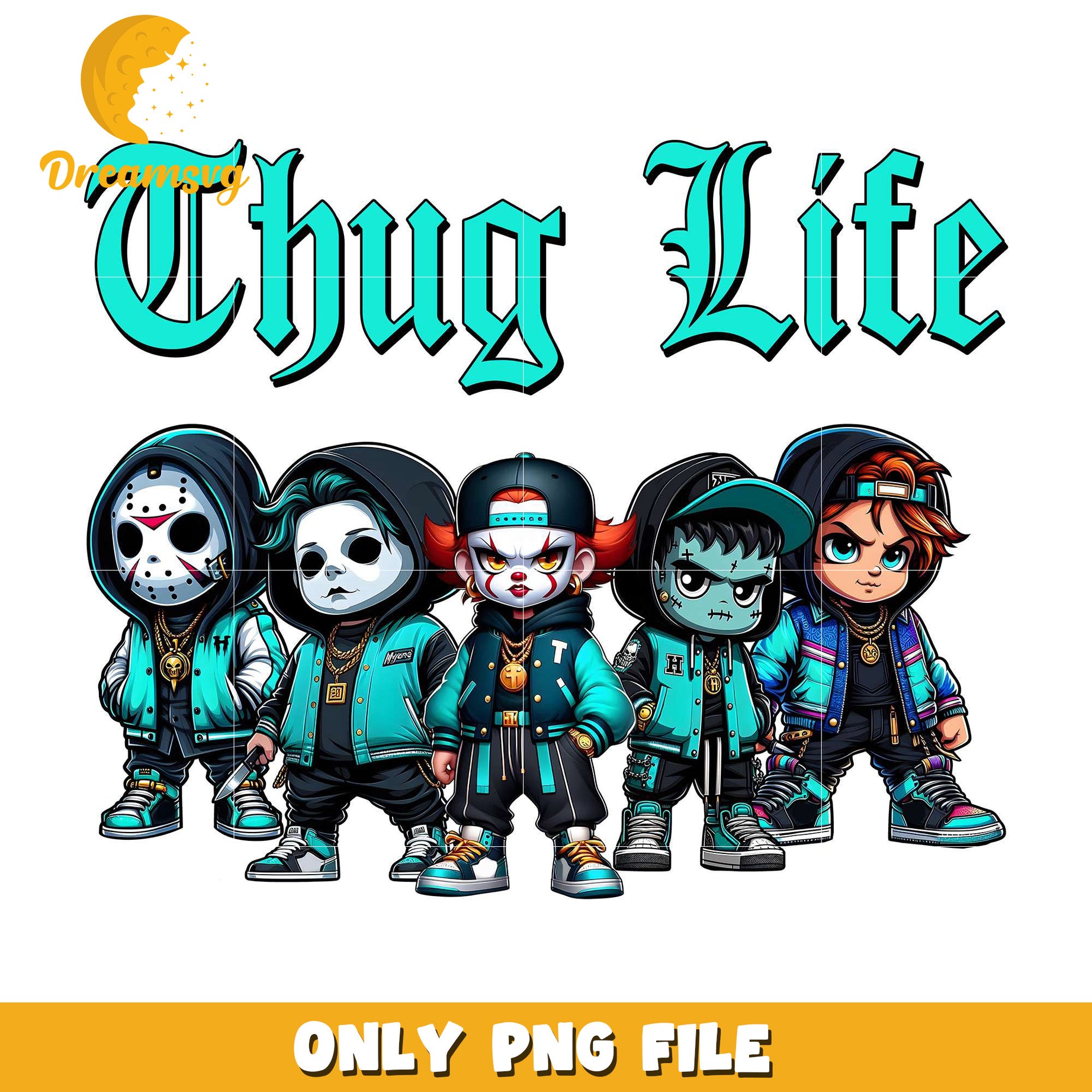 Thug life chibi hallloween png, halloween horror night png, halloween png