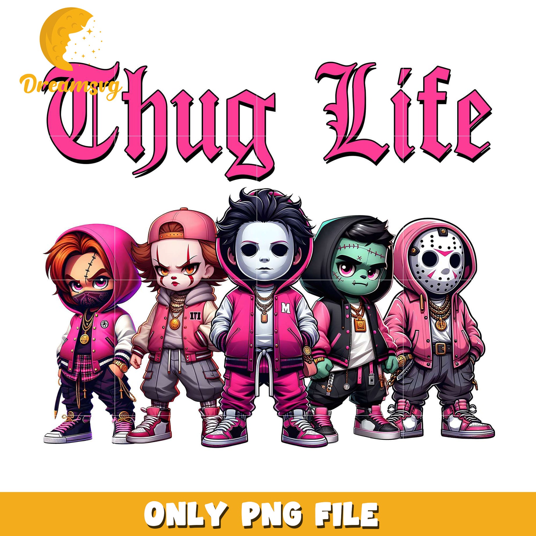Thug life chibi killers png, halloween cartoons png, halloween season​ png