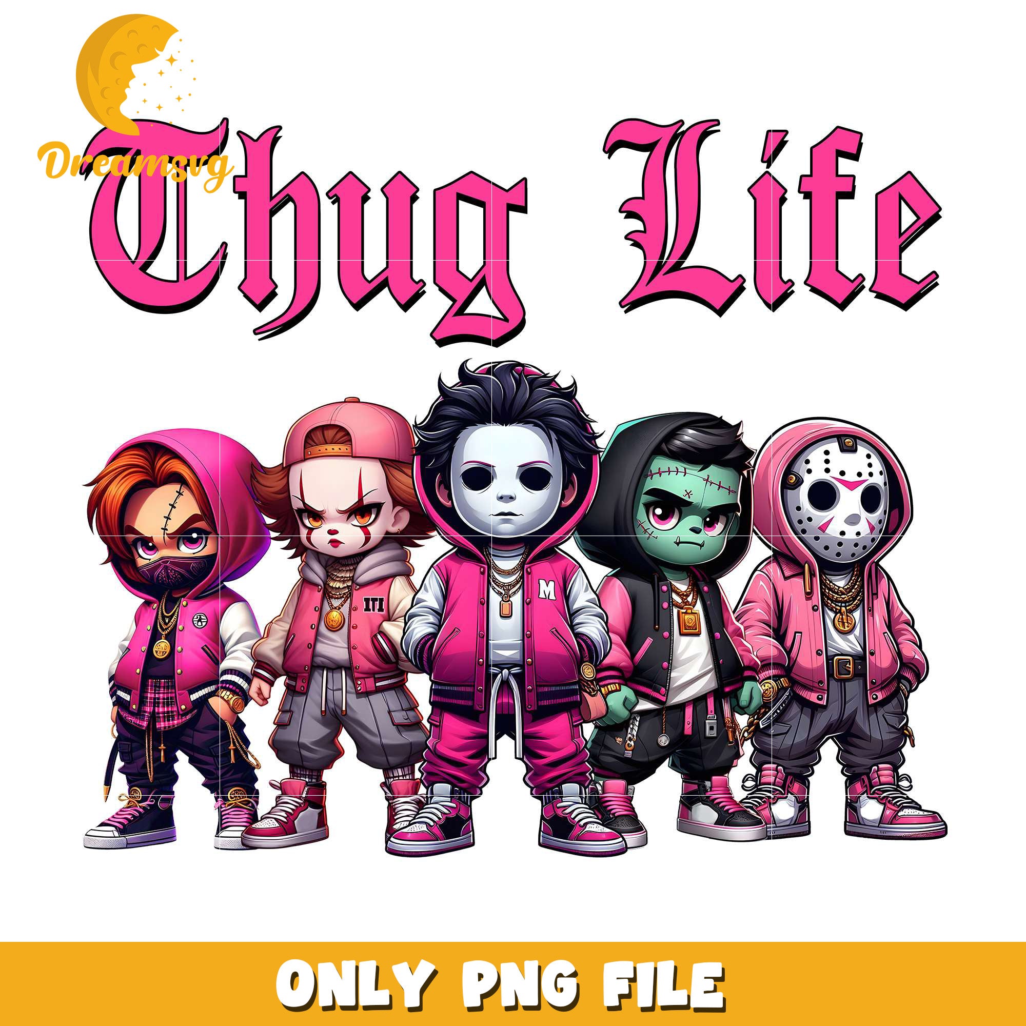 Thug life chibi killers png, halloween cartoons png, halloween season​ png