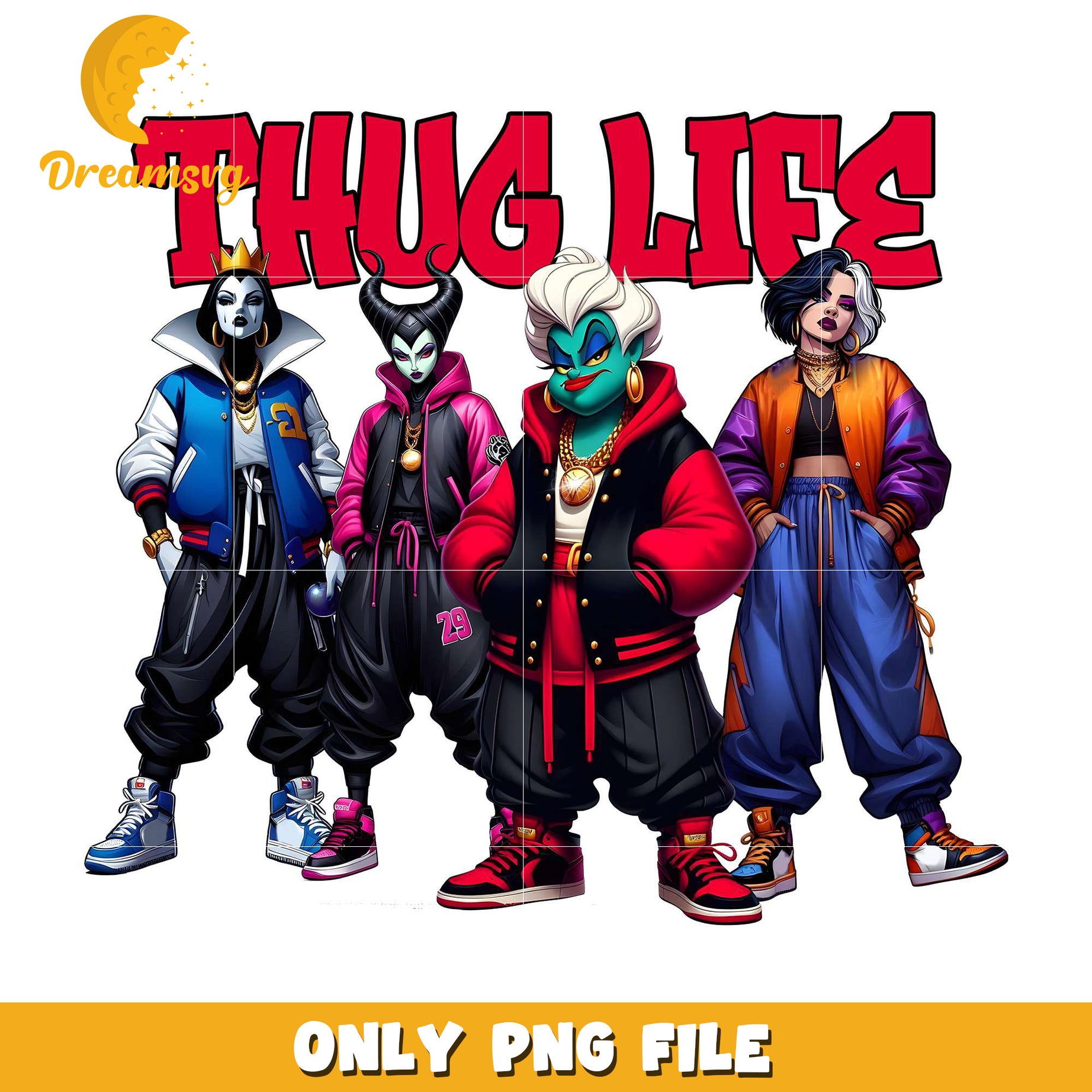 Thug life disney villains png, halloween cartoons png, halloween labubu​ png