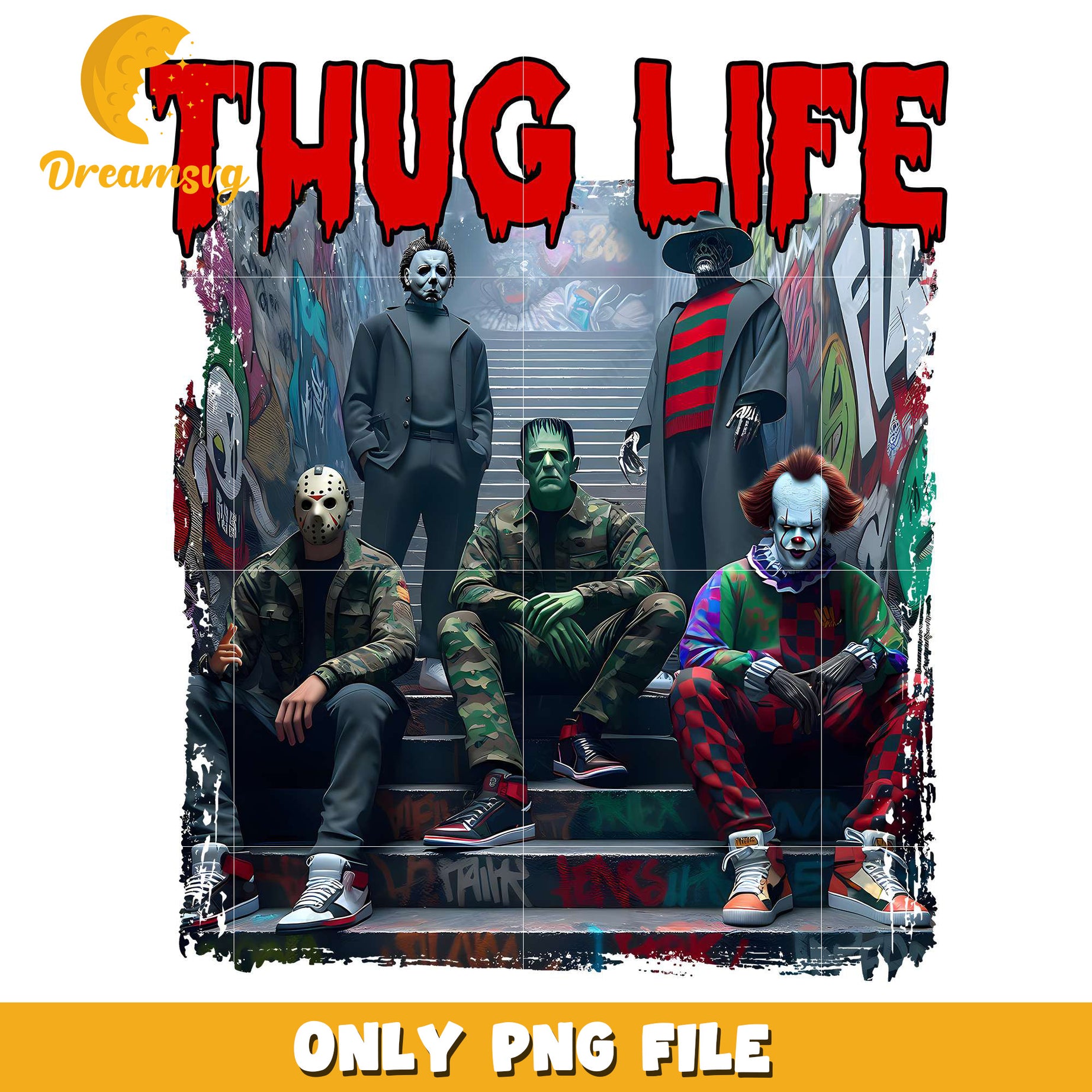 Thug life horror characters png, halloween costumes png, spirit halloween​ png