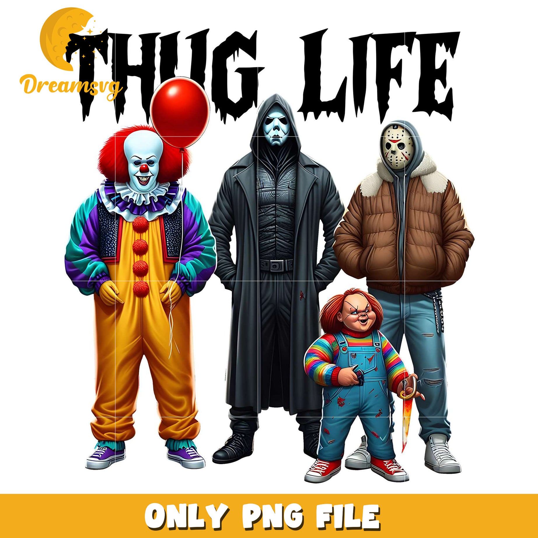 Thug life horror characters png, halloween spirit​​ png, halloween town​ png