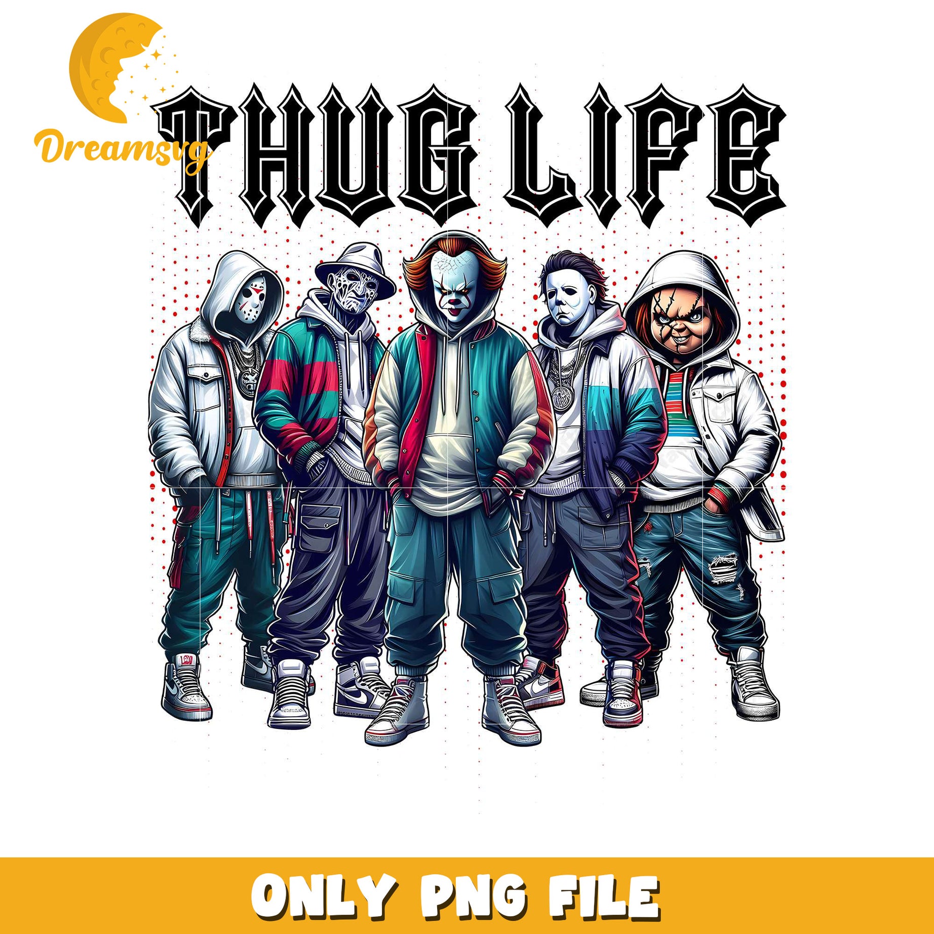 Thug life killers black design png, halloween costumes png, spirit halloween​ png