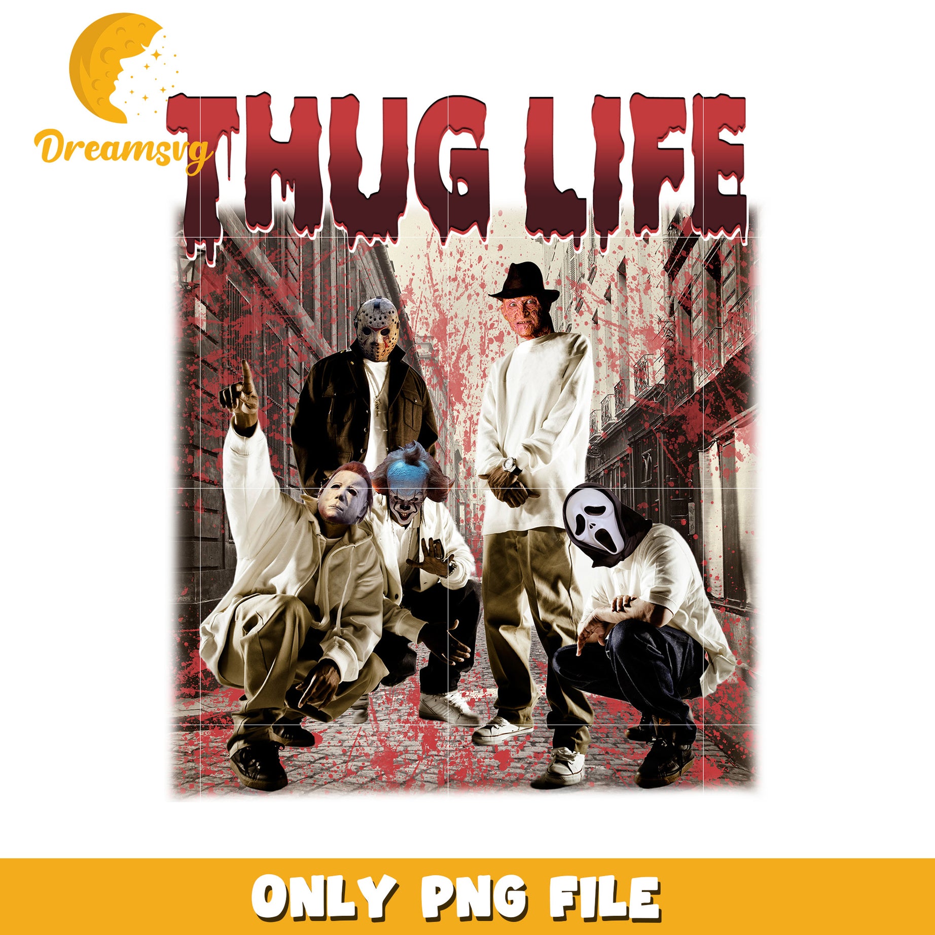 Thug life killers design png, horror characters png, horror cartoons png