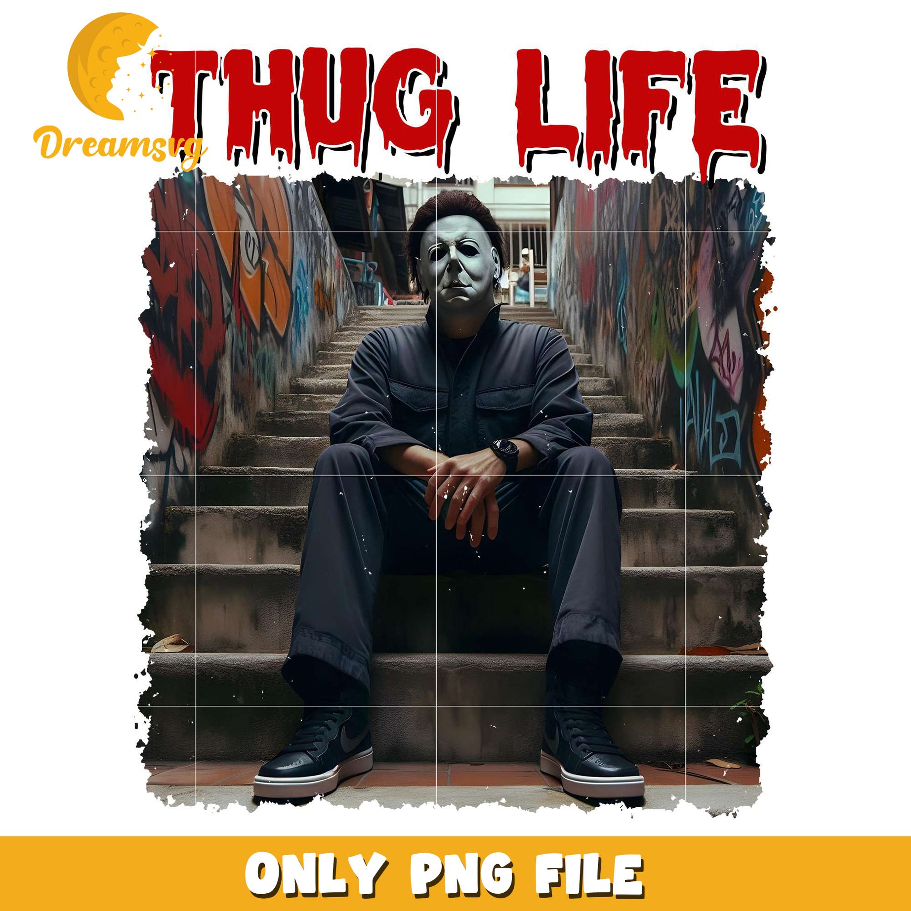 Thug life michael design png, halloween spirit​​ png, halloween town​ png