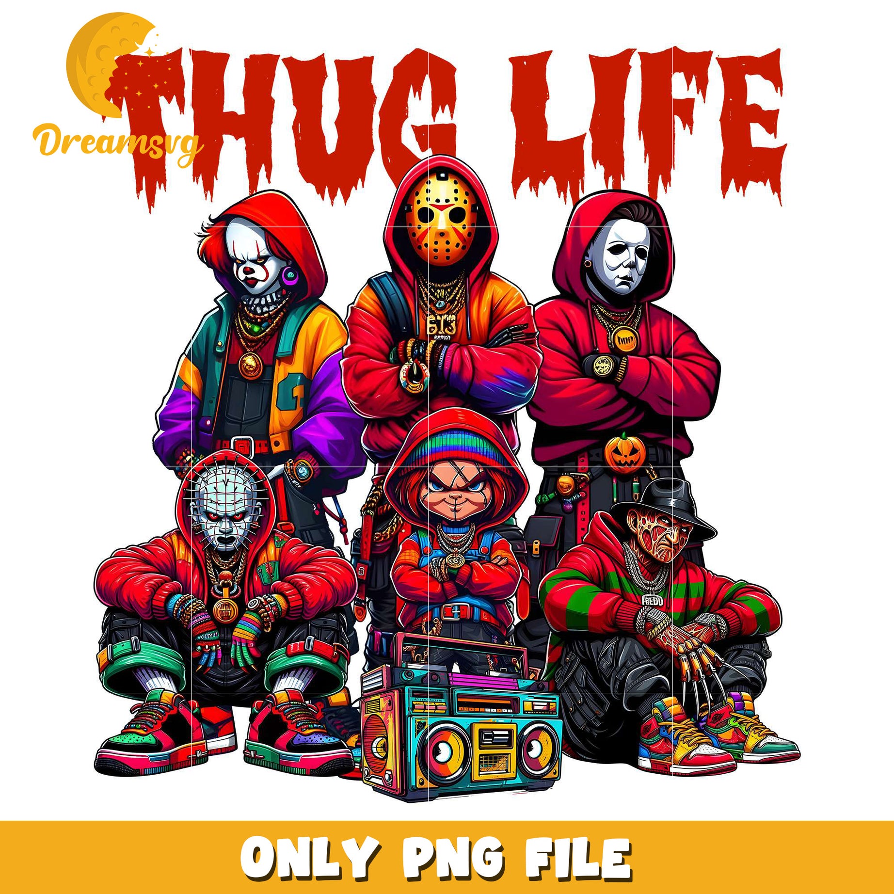 Thug life red text png, halloween store​ png, halloween movies​ png