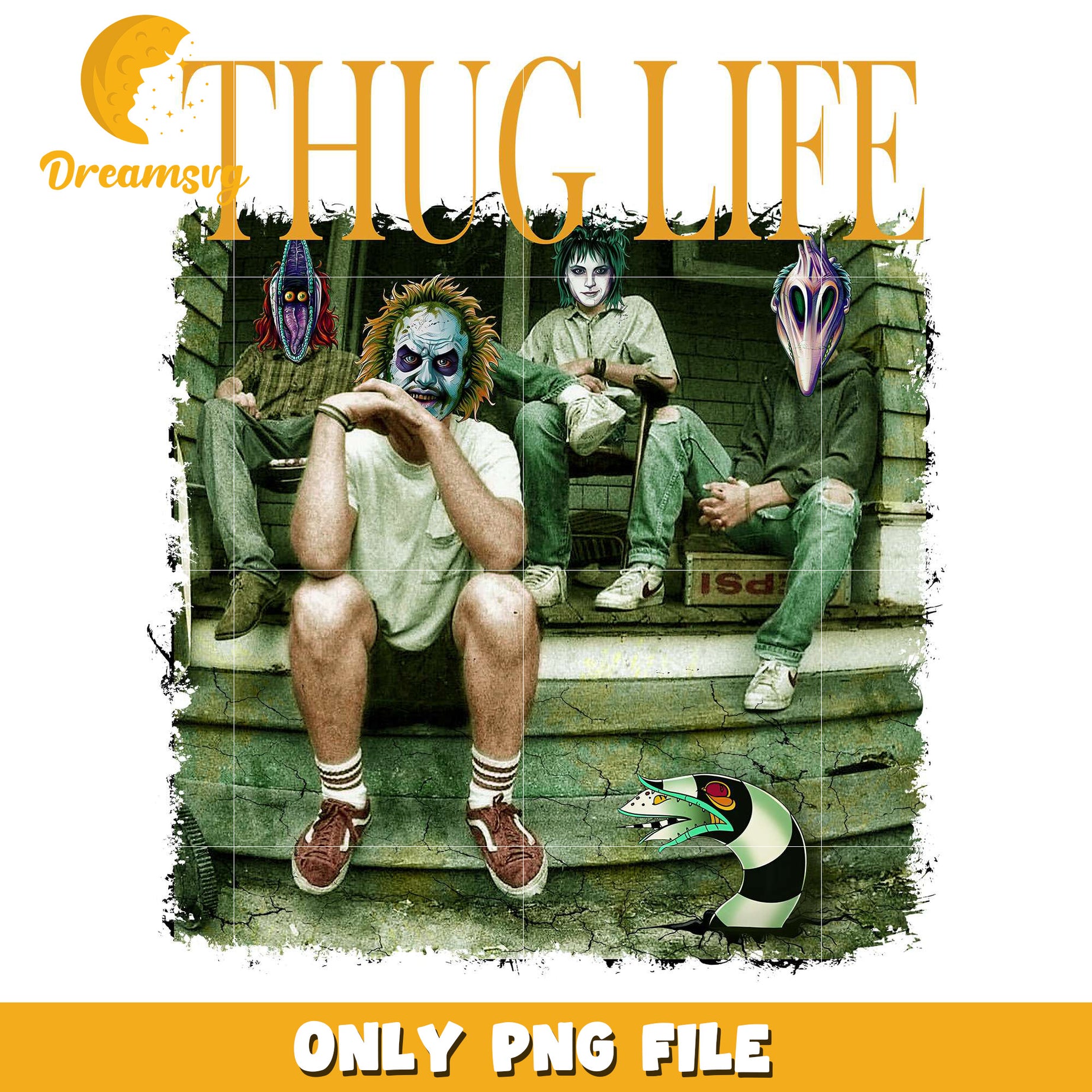 Thug life scary png, halloween decor​ png, halloween background​​ png